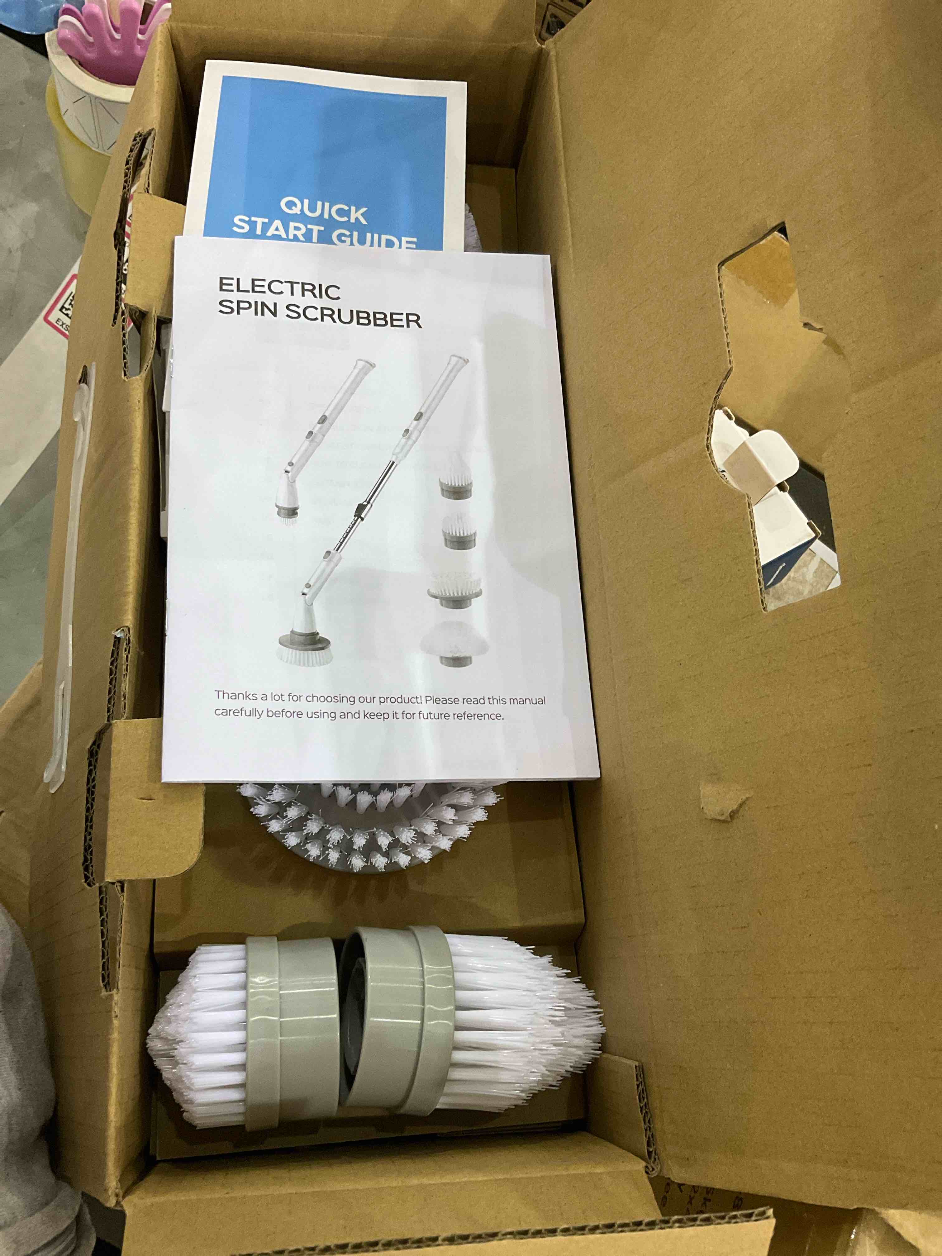 kHelfer Electric Spin Scrubber, KH8B 2023 New Cordless Shower Scrubber with 4 Replacement Head, 1.5H Bathroom Scrubber Dual Speed, Shower Cleaning Brush with Extension Arm for Bathtub Grout Tile Floor