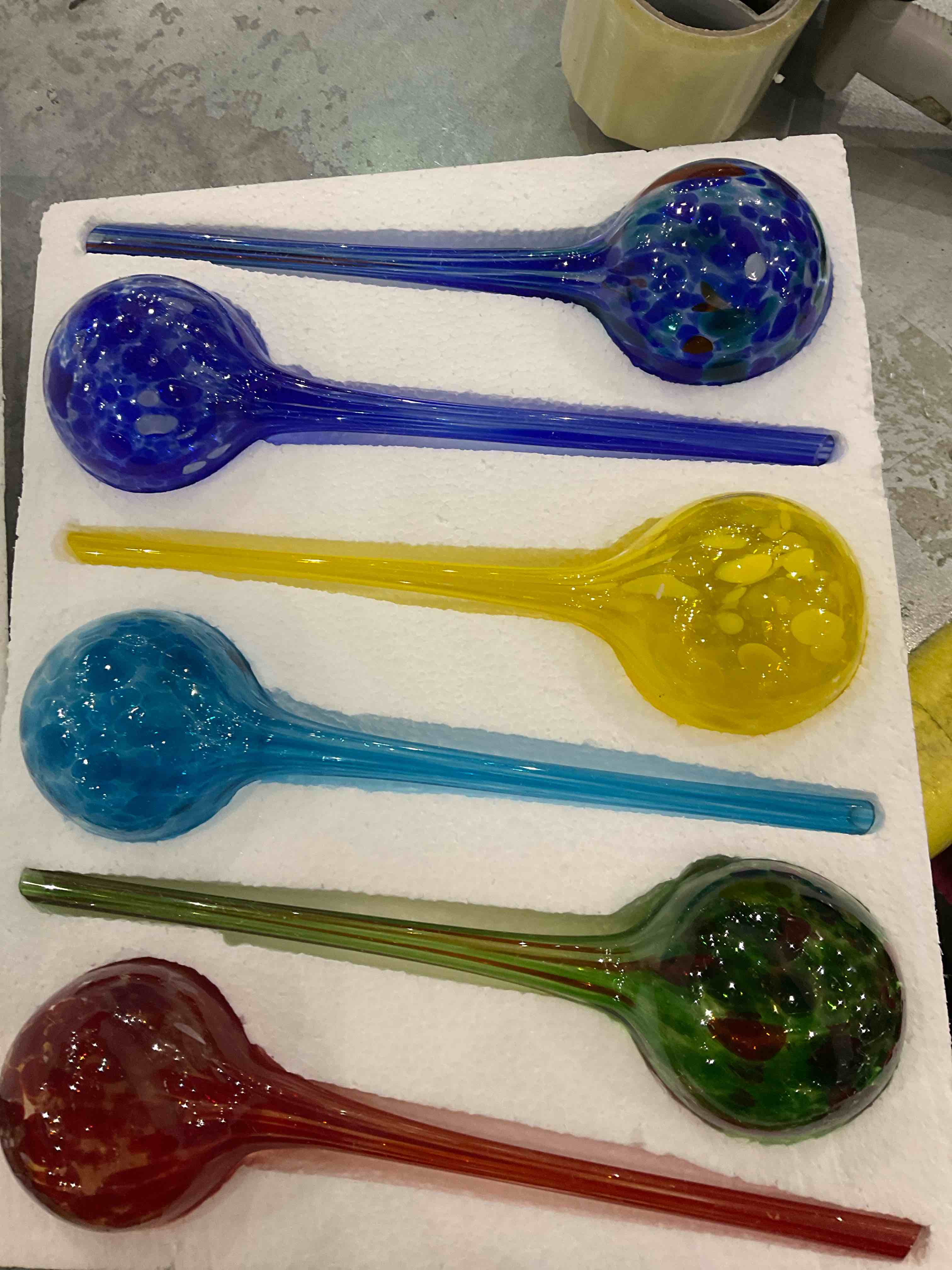 Besti Large Self Watering Globes for Plants (6-Pack) Waters Greenery Up to 2 Weeks Hands Free | Durable, Multicolored Glass Craftsmanship | Indoor and Outdoor Use