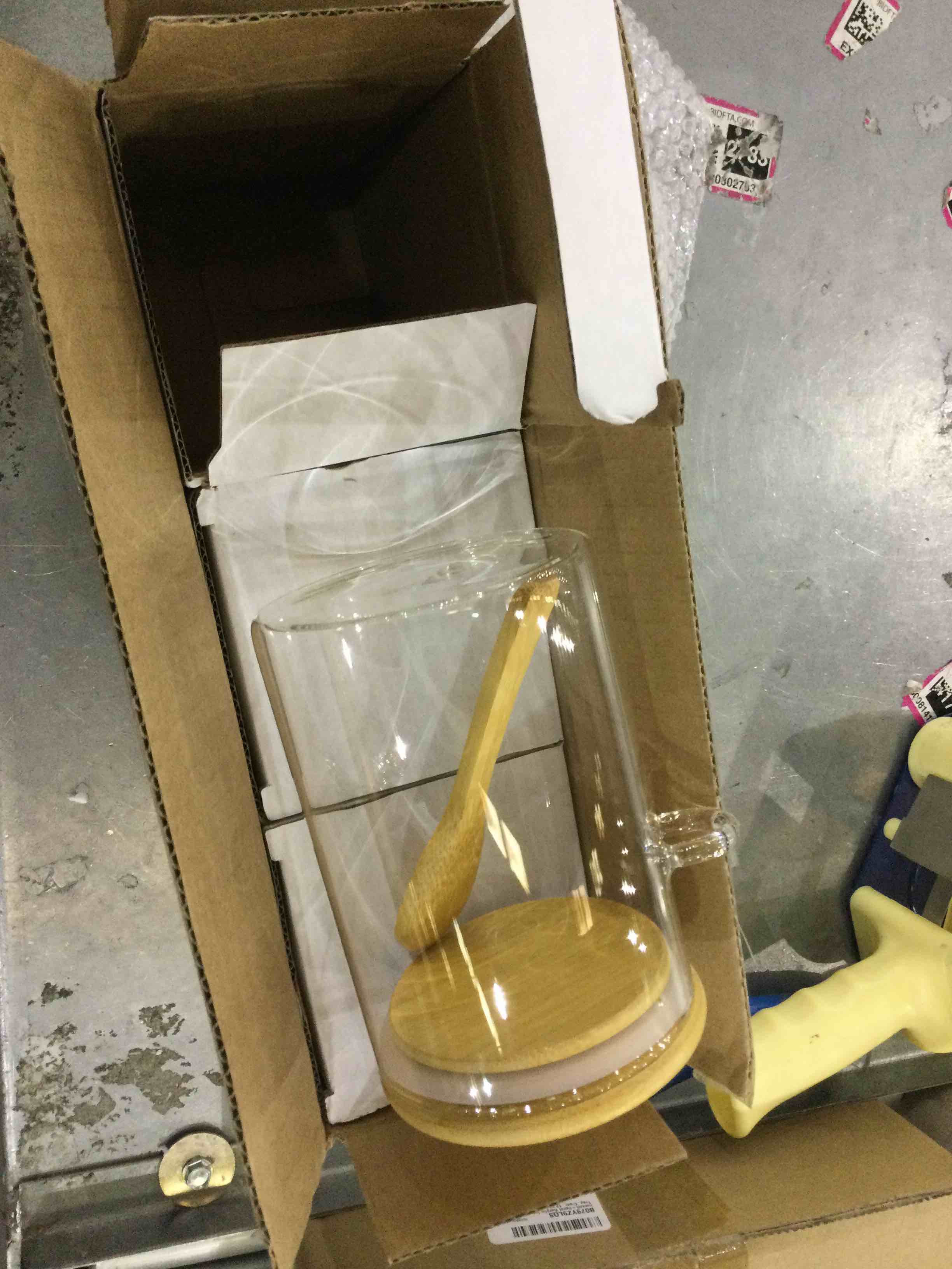 3 pack glass containers jars with bamboo