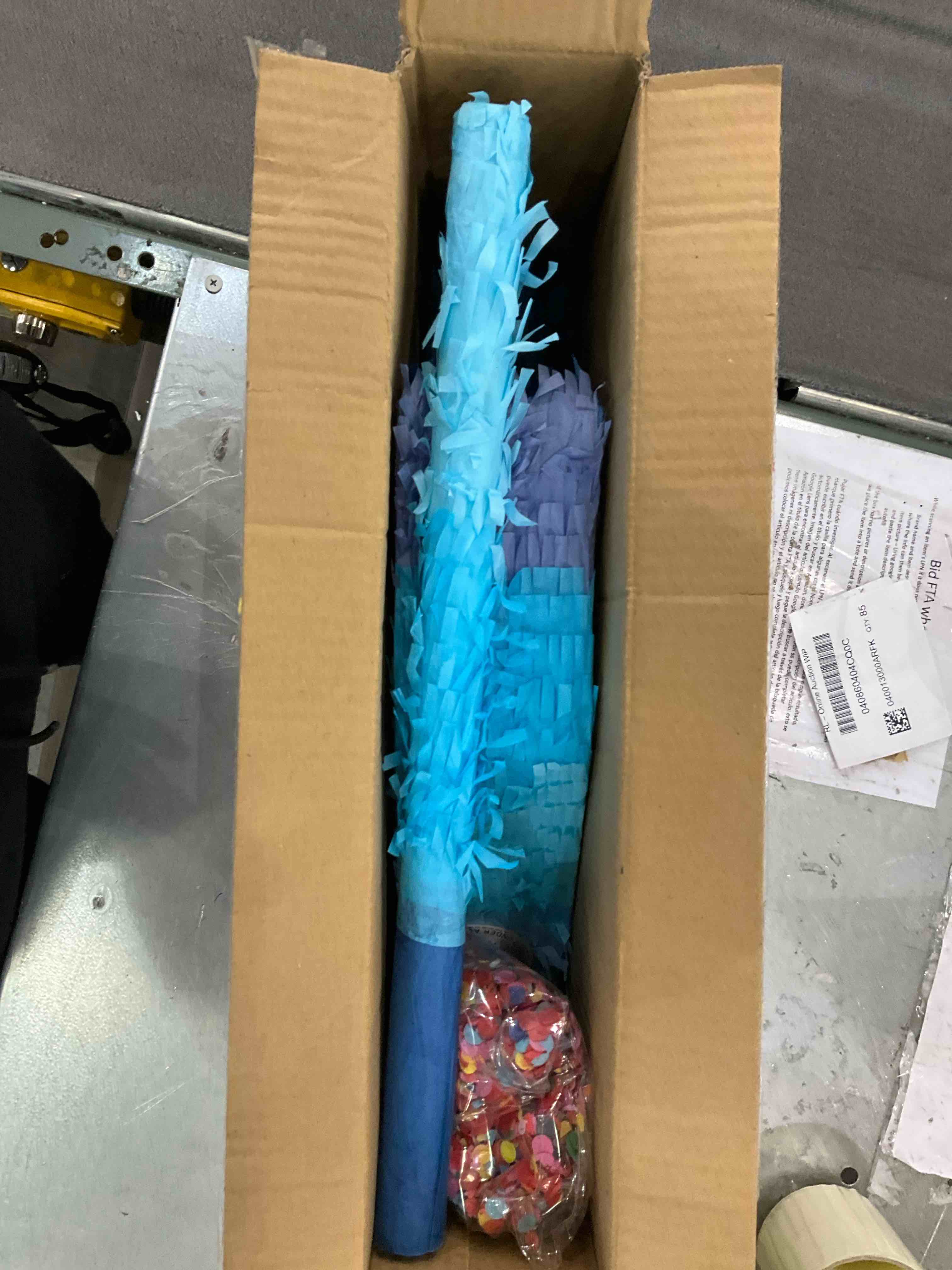 Number 1 2 3 4 5 7 Pinata with Stick Blindfold Confetti, Gradient Blue Pinata for Kids Birthday Party Large Blue Pinata for Boys Girls Birthday Anniversary Celebration Decoration Supplies (Number 4)