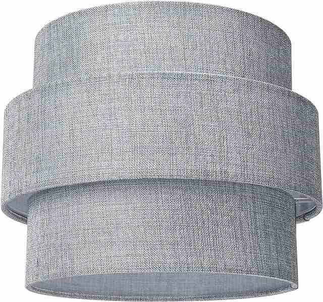 EDISLIVE 3-Tier Linen Lamp Gray Light Shade Cover Gray 
