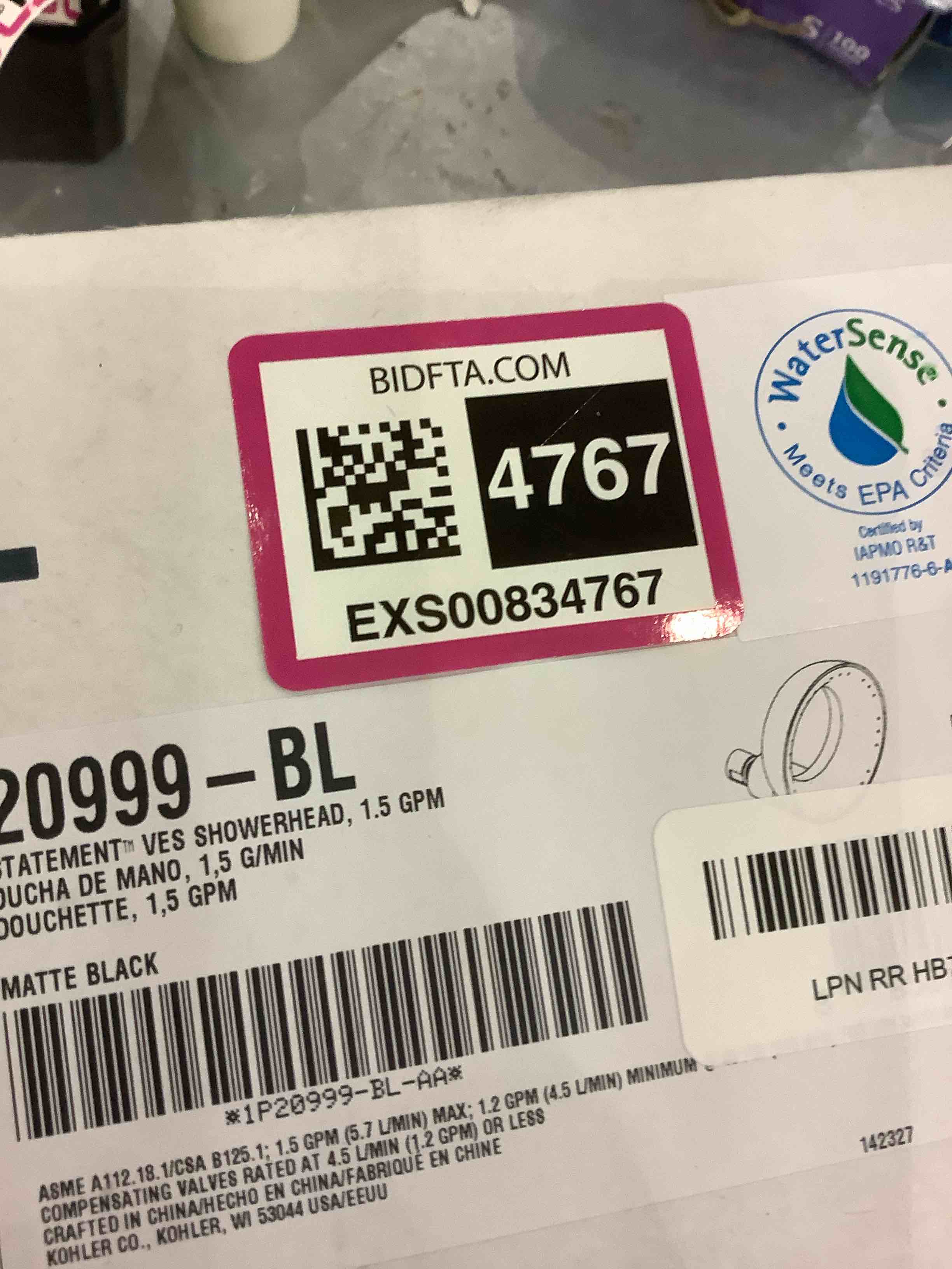 Kohler 20999-BL Statement VES Single-Function Showerhead 1.5 Gpm, Matte Black