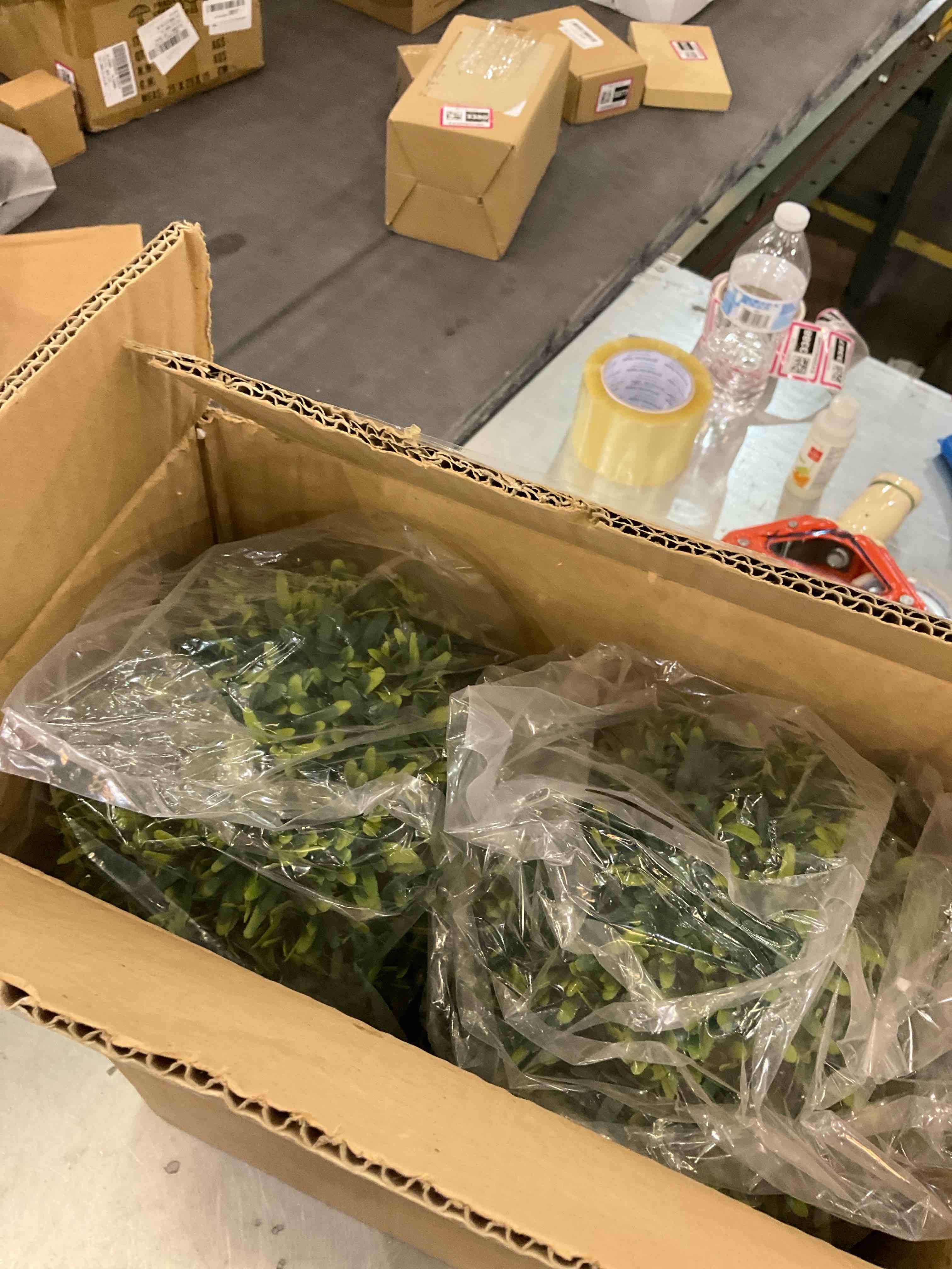 MyGift 2 Pack Artificial Boxwood Topiary Tree - Potted Faux Plant Balls in Gray Pulp Planter, Tabletop Home DÃ©cor