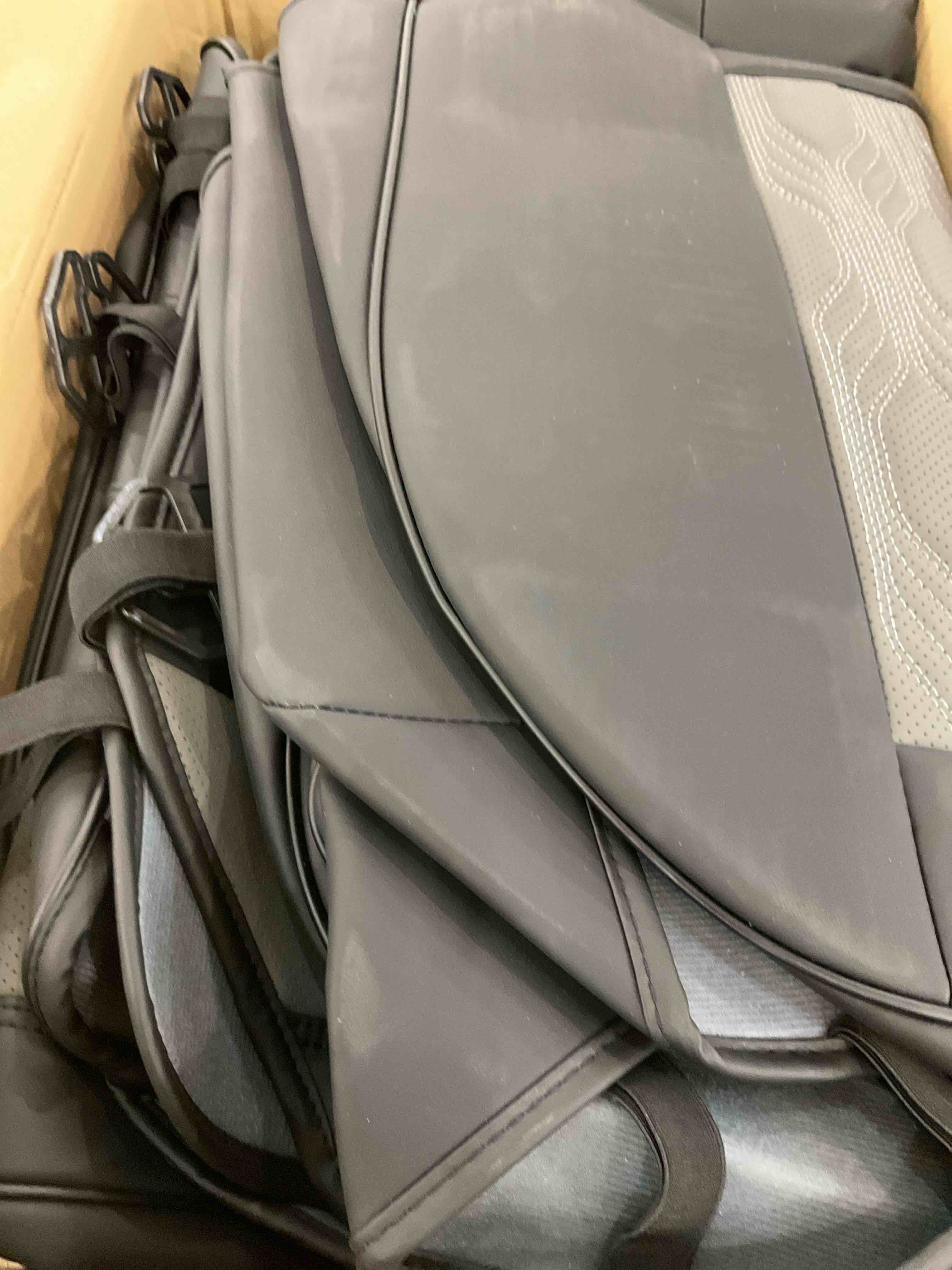 Coverado Dodge RAM Car Seat Covers Full Set, Waterproof Seat Covers Custom Fit 2002-2023 Dodge Ram 1500 2500 3500 Truck Pickup with Curved Bench, Balck&Gray