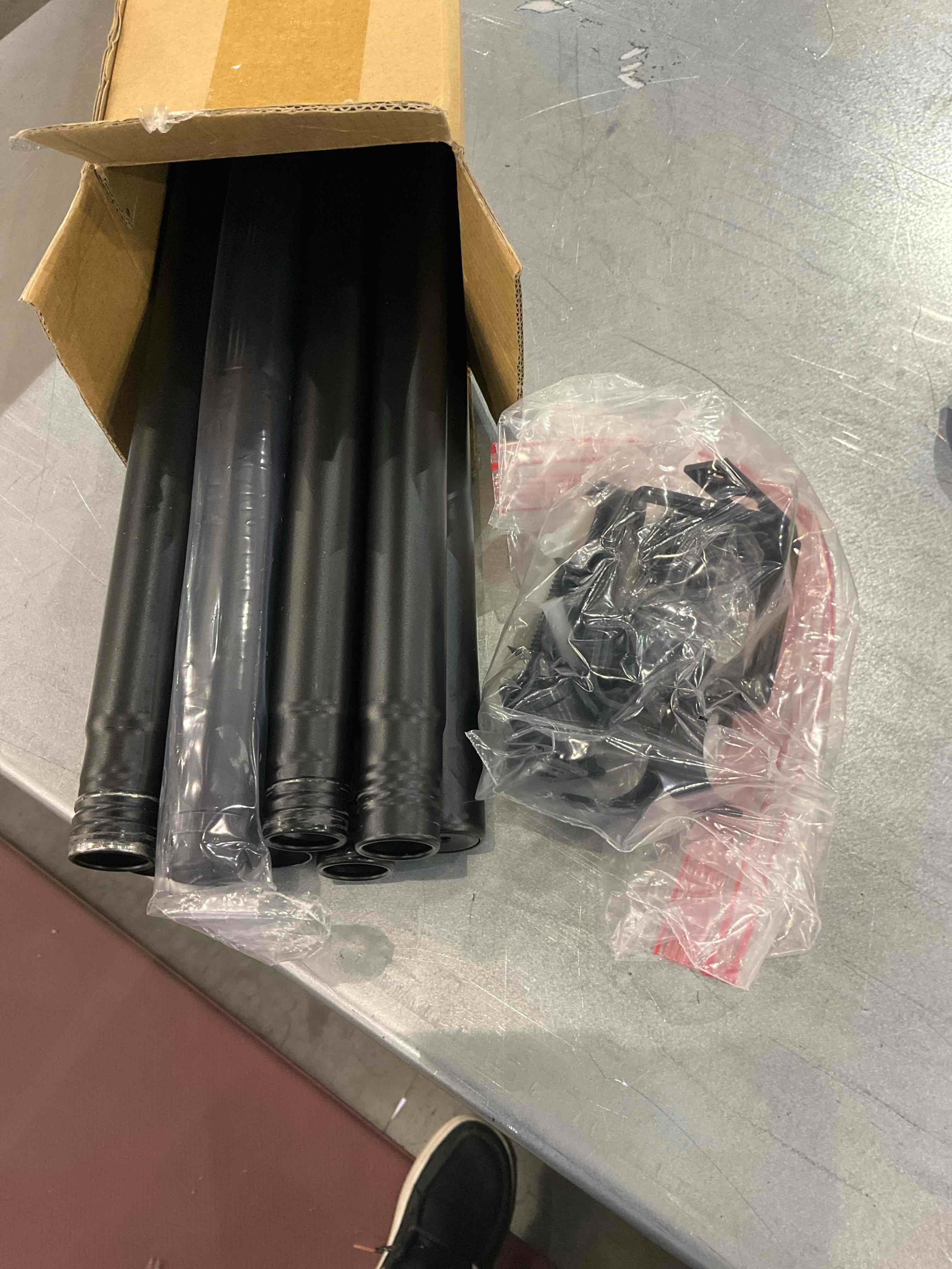 Curtain Rods for Windows 66 to 120, 1 Inch Black Curtain Rod Set, Heavy Duty Drapery Rods with Adjustable Curtain Rods, Outdoor Curtain Rod with Simple End Caps, 66"-120"