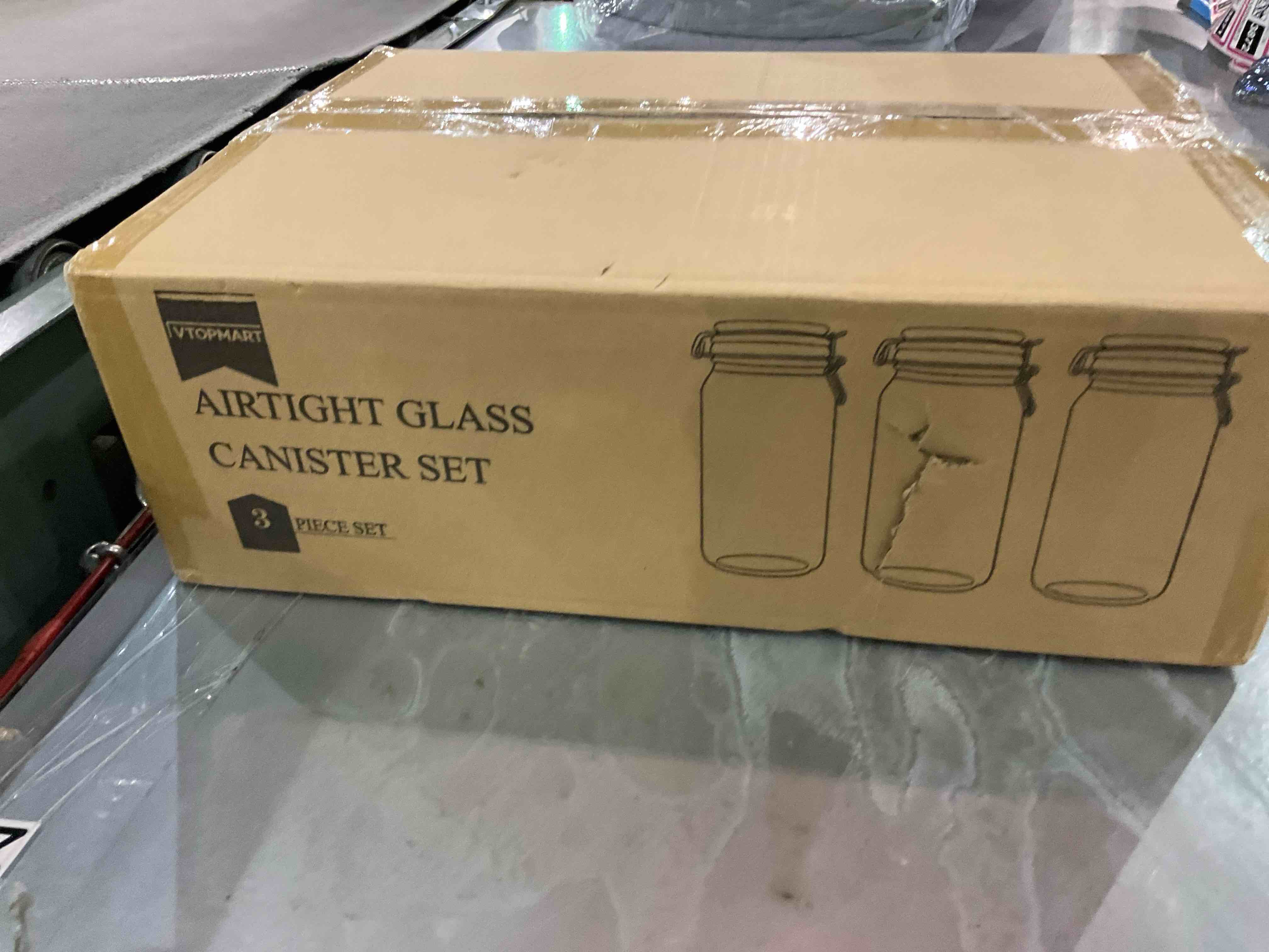 AIRTIGHT GLASS CANISTER SET of 3