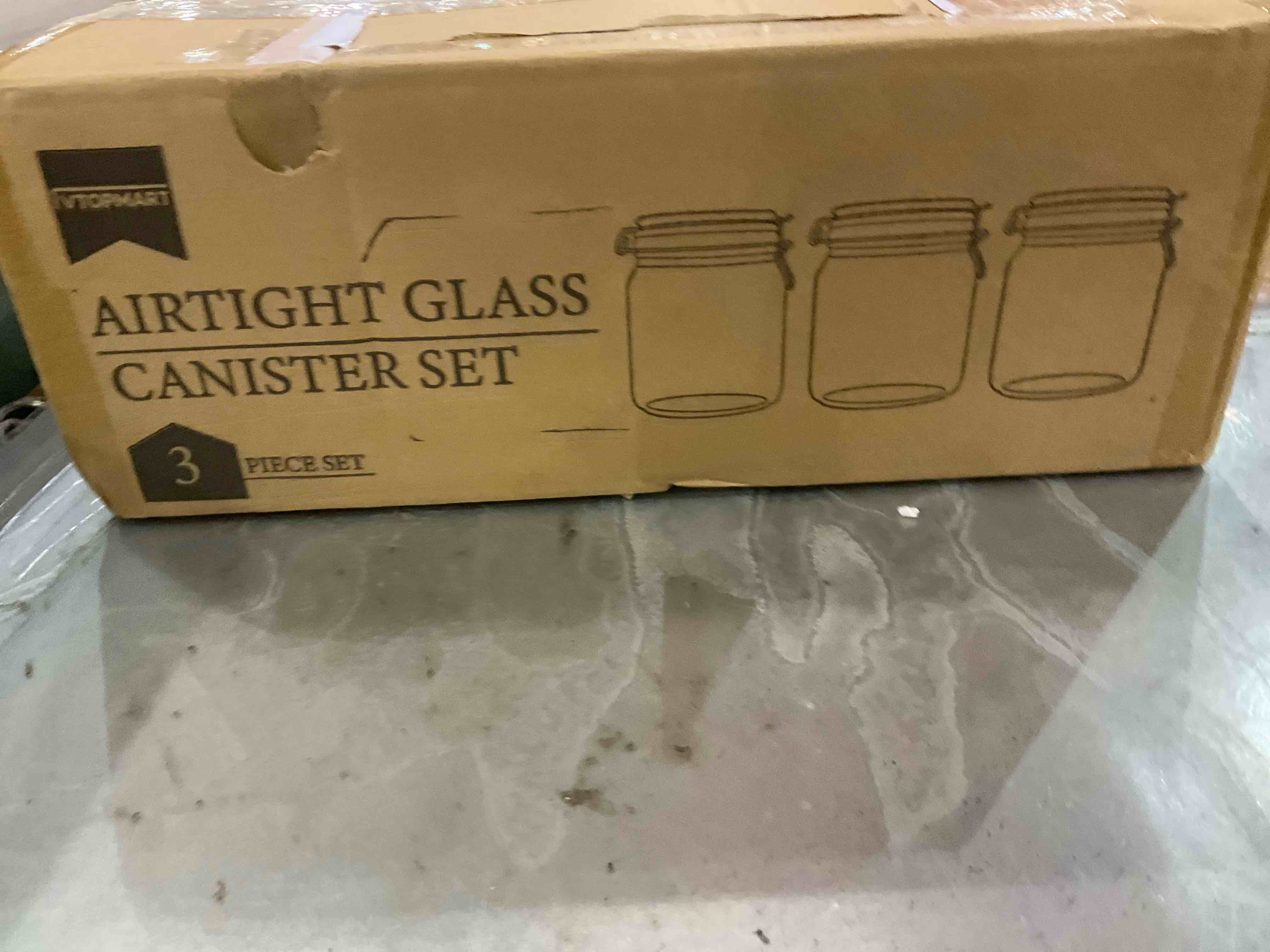 AIRTIGHT GLASS CANISTER SET of 3