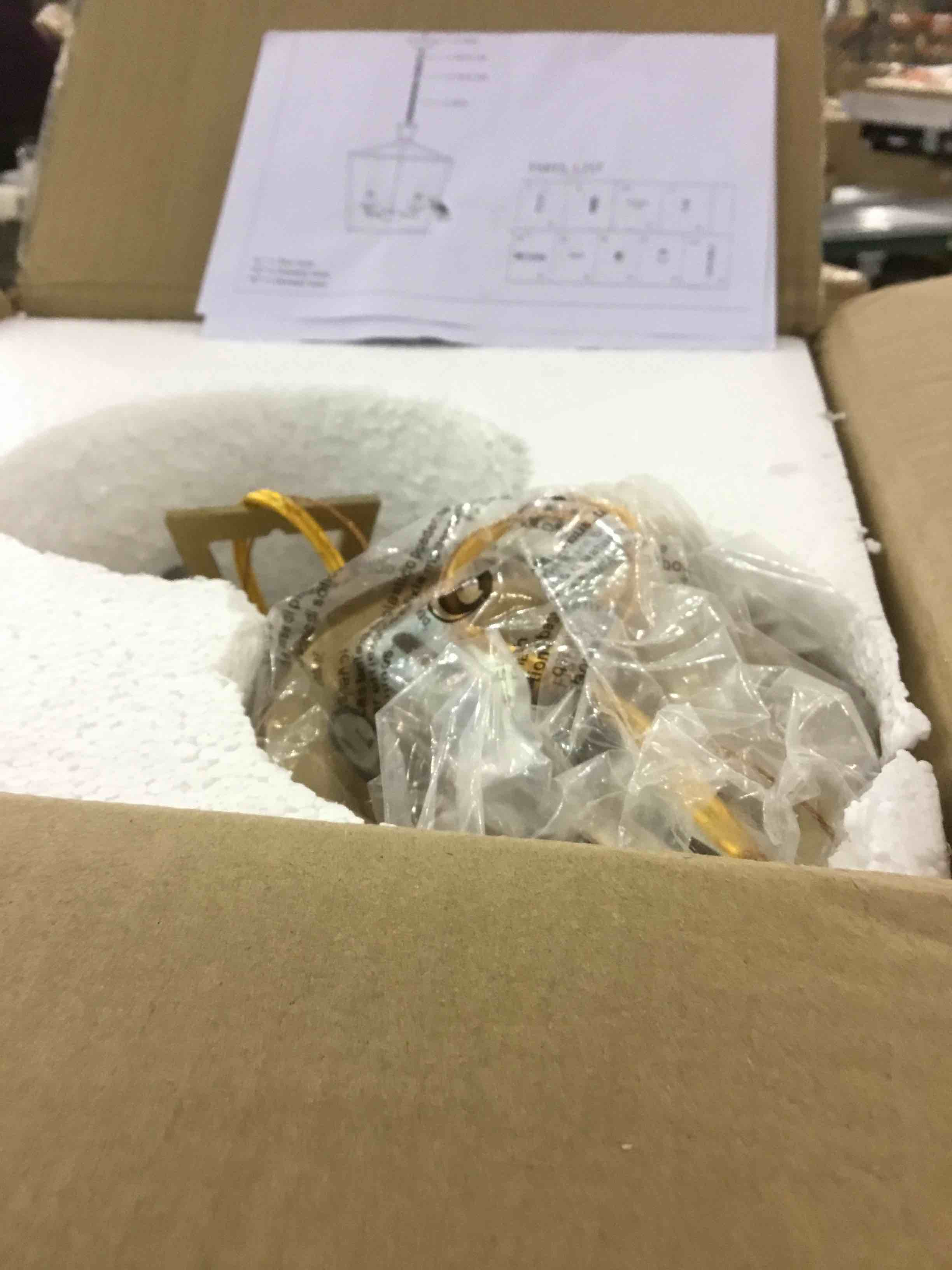 A1A9 4-Light Lantern Chandelier Ceiling Light Fixture, Farmhouse Pendant Light Industrial Vintage Hanging Light for Dining Room, Stairway, Corridors, Aisles, Foyer (Antique Brass)