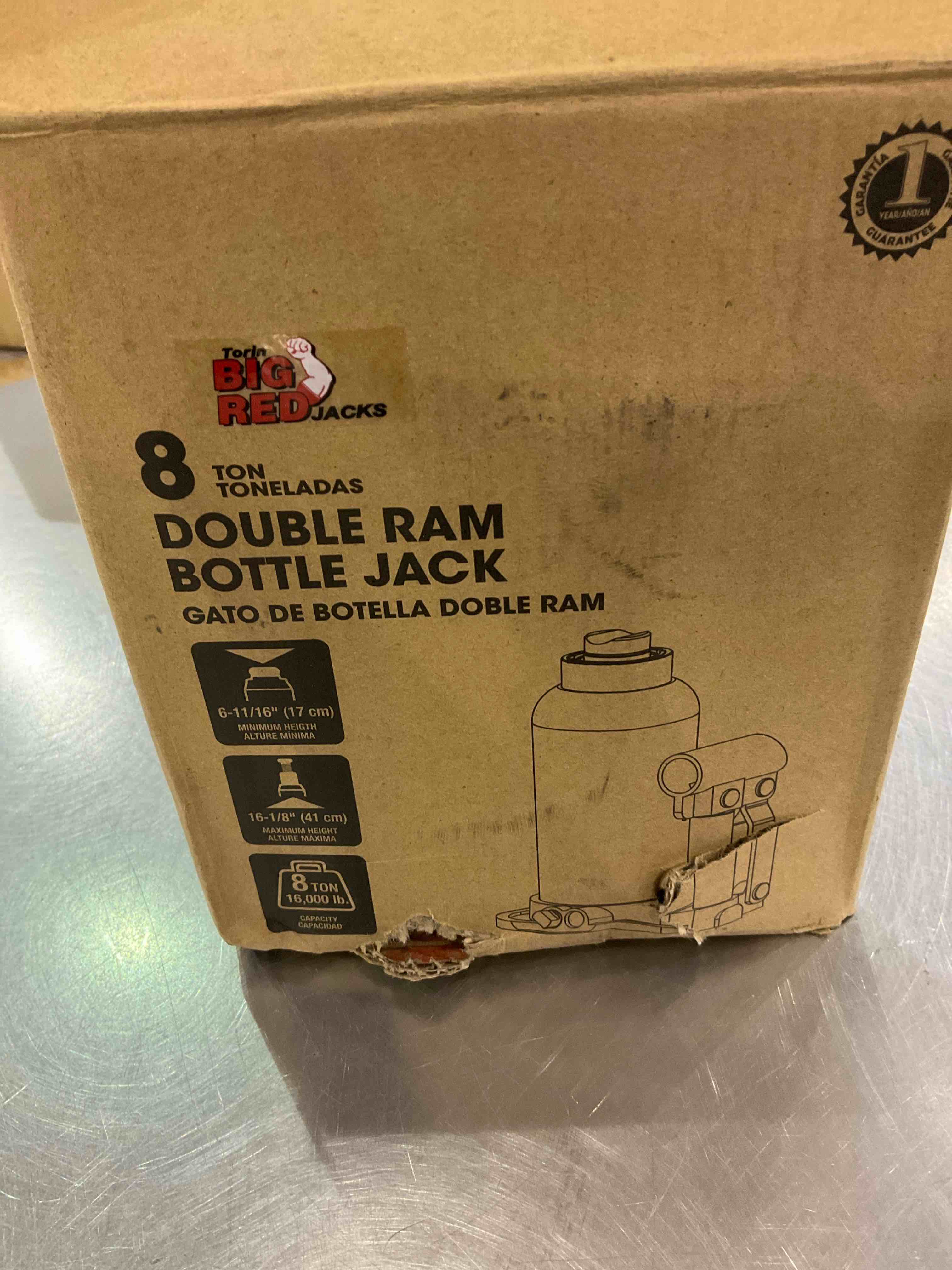 BIG RED 8 Ton (16,000 LBs) Torin Double Ram Welded Hydraulic Car Bottle Jack for Auto Repair and House Lift, Red, ATH80802XR