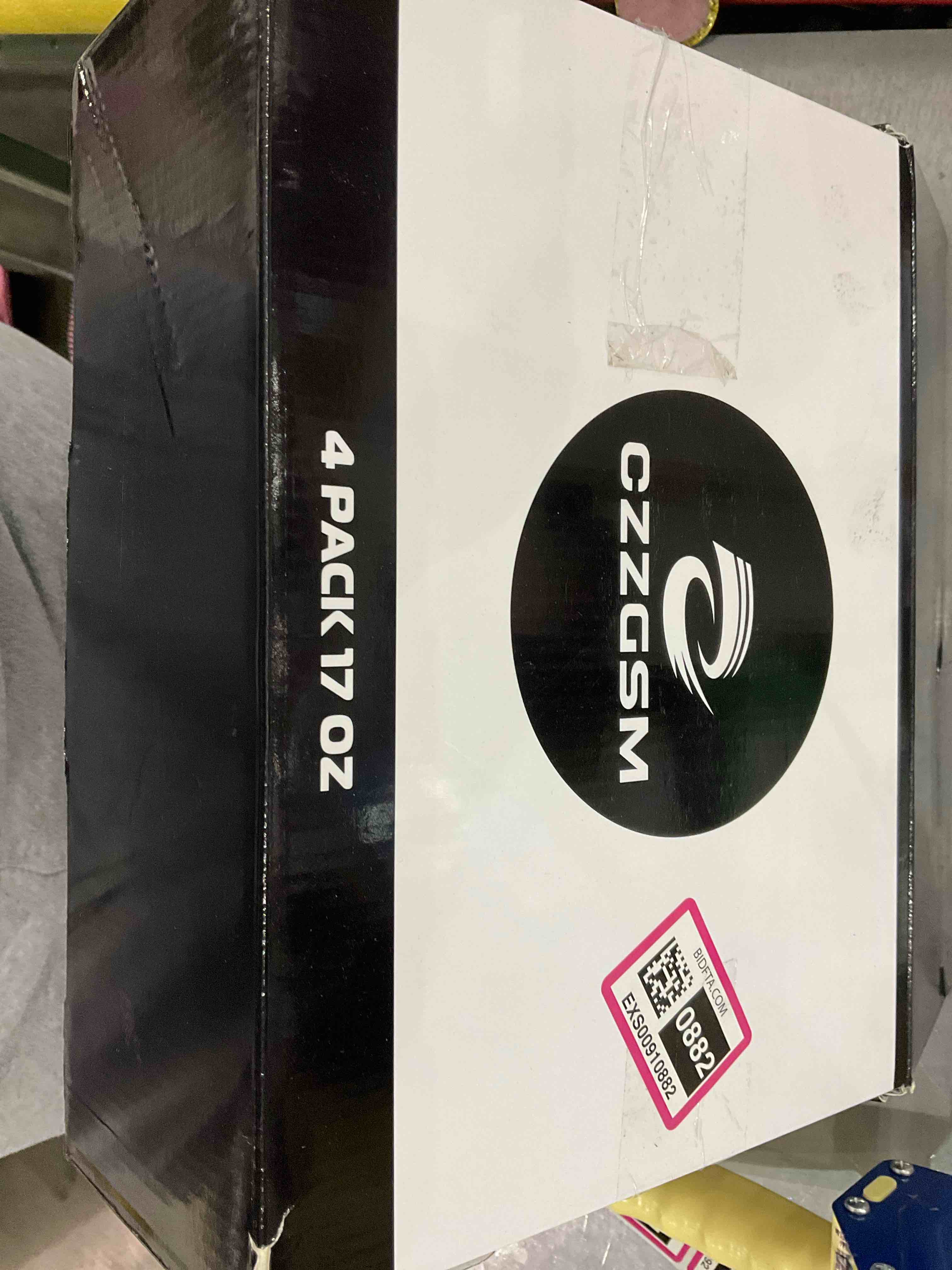 CZZGSM Glass Jar with Bamboo Lid and Spoon - 4 Pcs 17 oz Sugar Container with 132 Food Pantry Labels - Glass Containers with Wooden Lids Hold Coffee, Tea, Candy