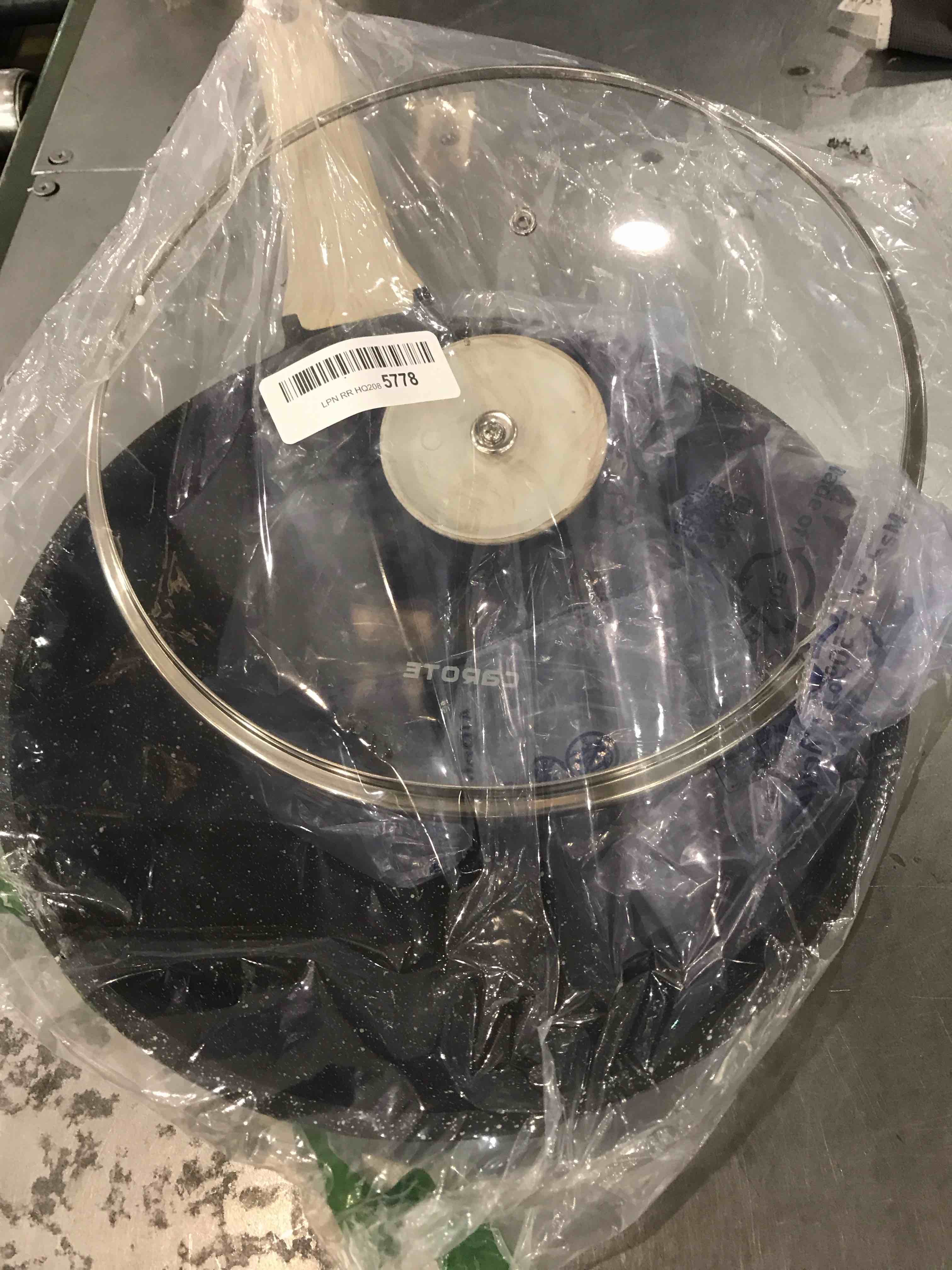 CAROTE Nonstick Frying Pan Skillet,Non Stick Granite Fry Pan with Glass Lid, Egg Pan Omelet Pans, Stone Cookware Chef's Pan, PFOA Free (Classic Granite, 10-Inch)