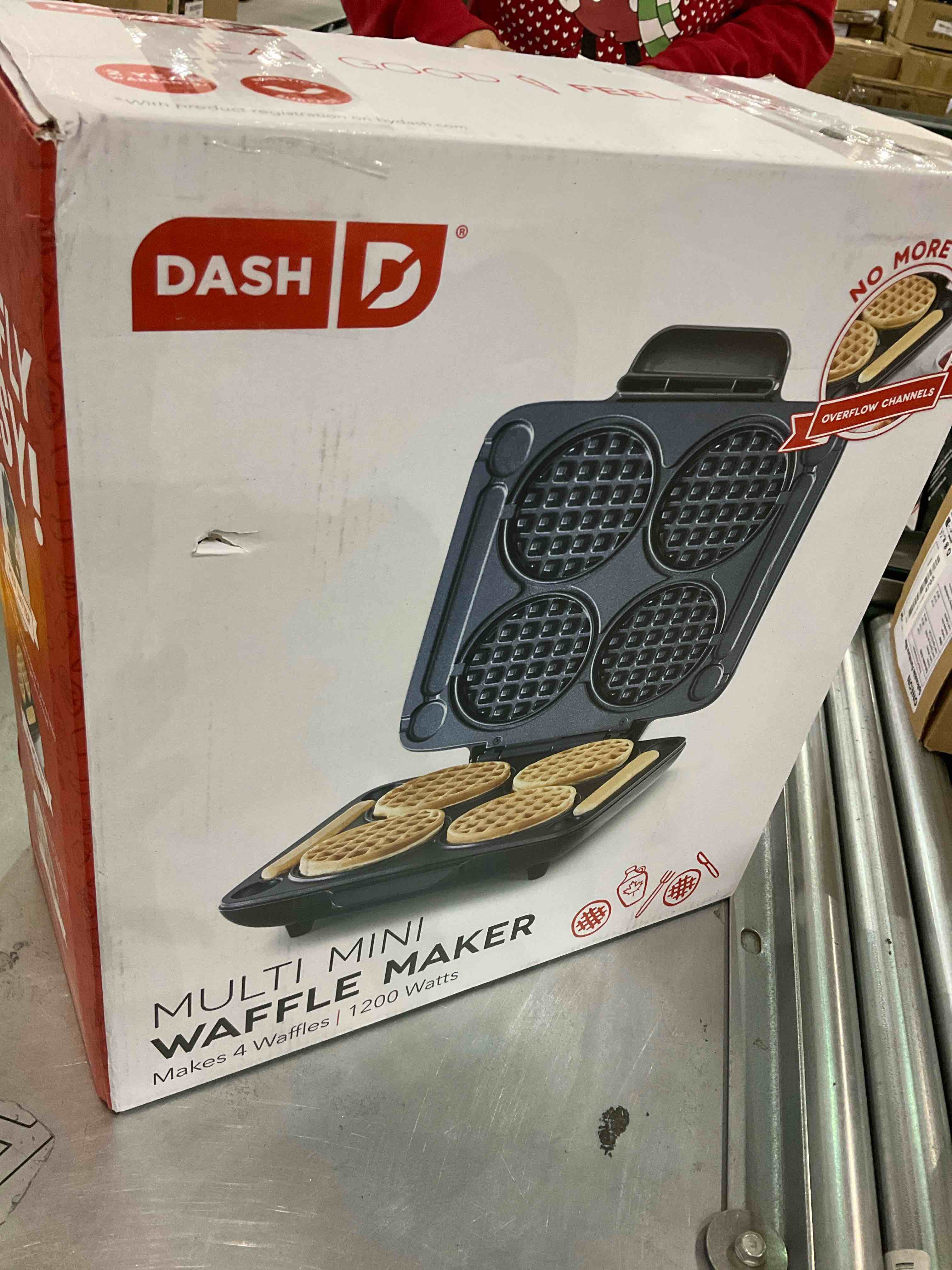 Dash Multi Mini Waffle Maker: Four Mini Waffles, Perfect for Families and Individuals, 4 Inch Dual Non-stick Surfaces with Quick Release & Easy Clean - Graphite