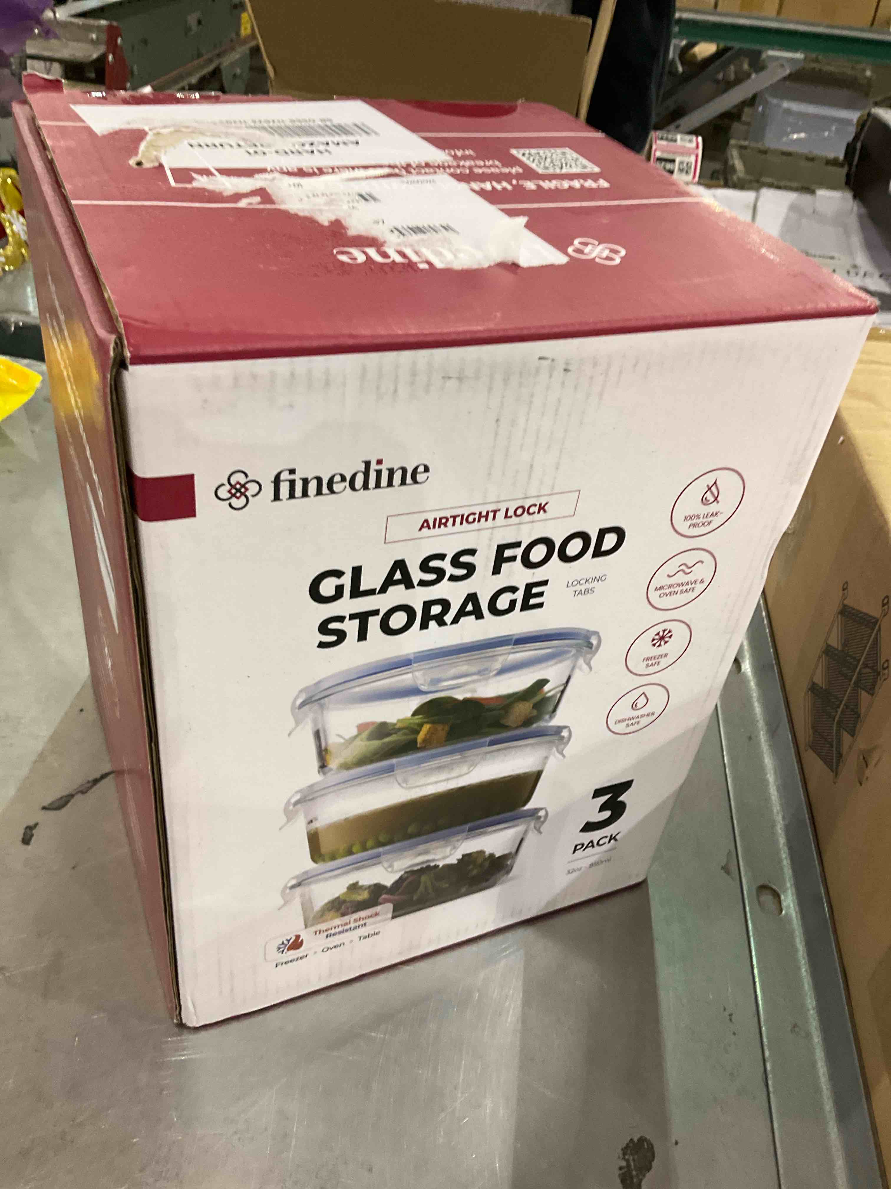 finedine Airtight lock glass food storage 3 pack 