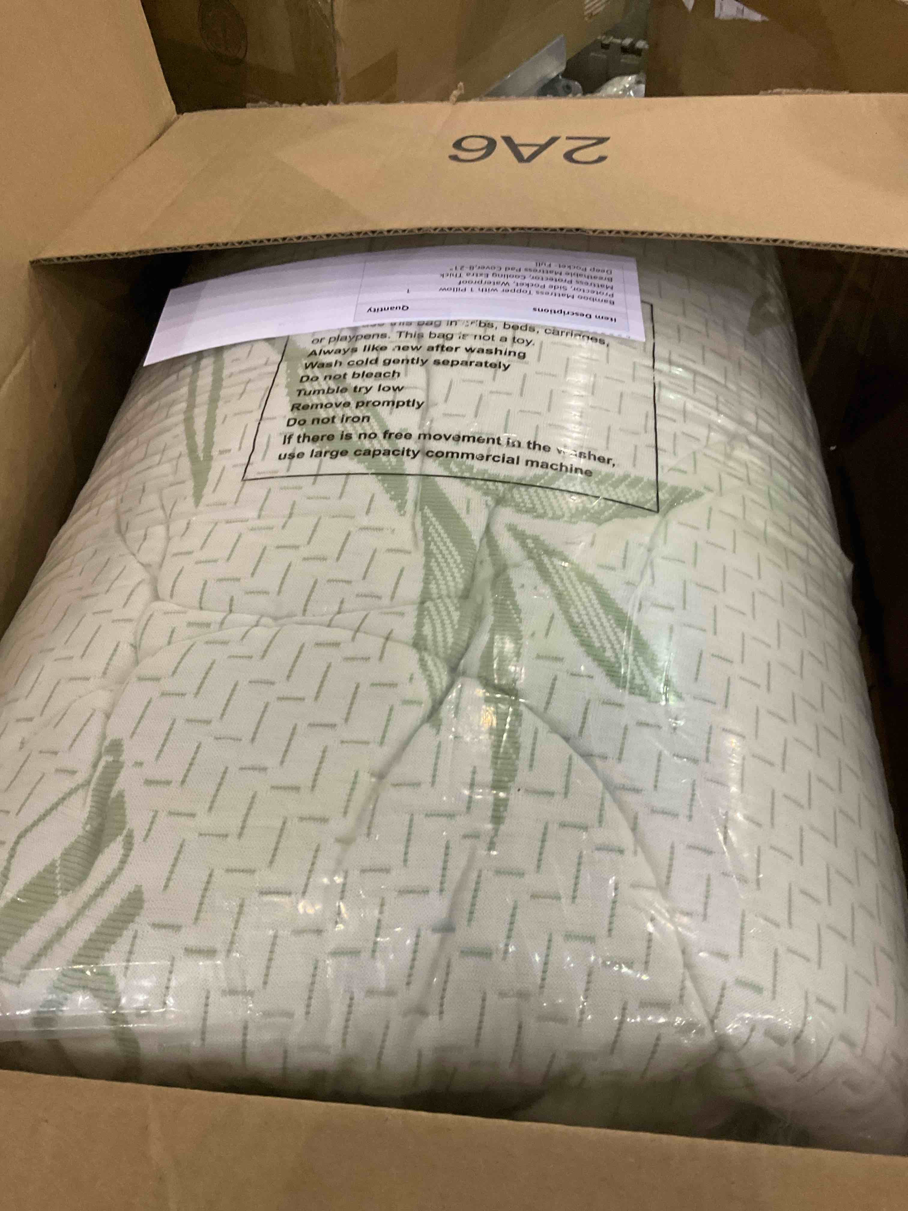 Bamboo Mattress Topper with 1 Pillow Protector, Side Pocket, Waterproof Mattress Protector, Cooling Extra Thick Breathable Mattress Pad Cover,8-21â€? Deep Pocket- Full