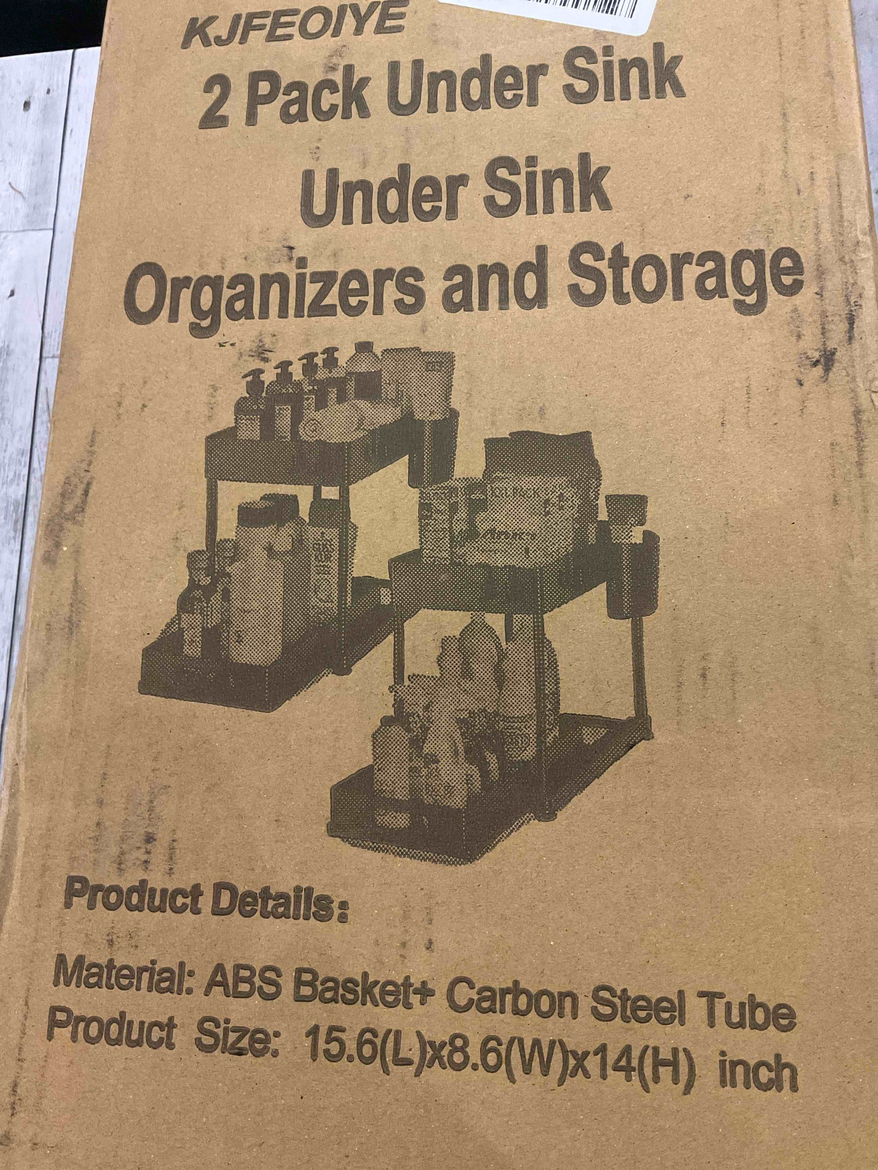 Under Sink Organizers and Storage, 2 Pack Large Capacity Heavy Load Pull-out Under Sink Shelves with Sliding Drawer for Kitchen and Bathroom, White