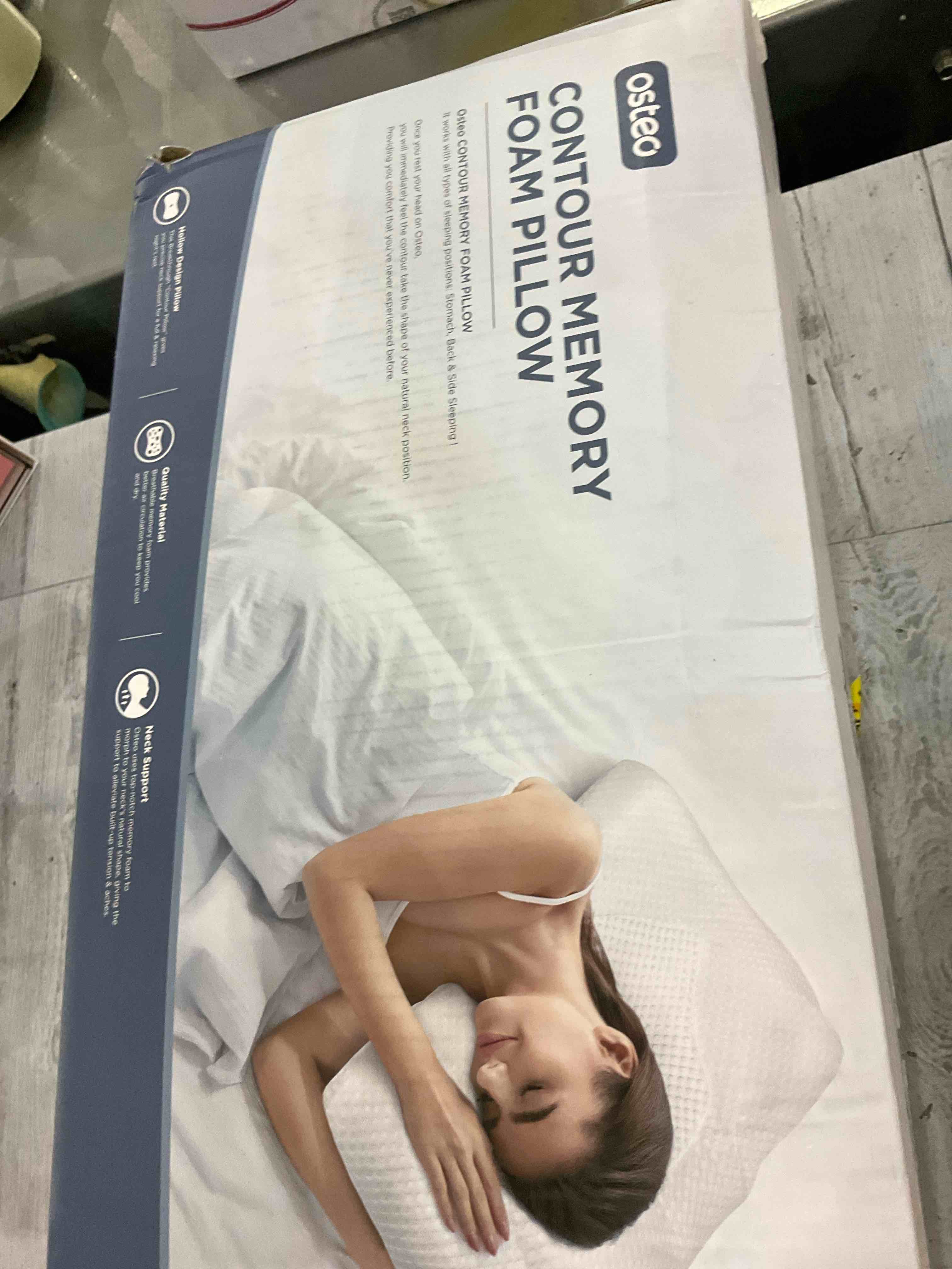 Osteo Cervical Pillow for Neck Pain Relief, Hollow Design Odorless Memory Foam Pillows with Cooling Case, Adjustable Orthopedic Bed Pillow for Sleeping, Contour Support for Side Back Stomach Sleepers