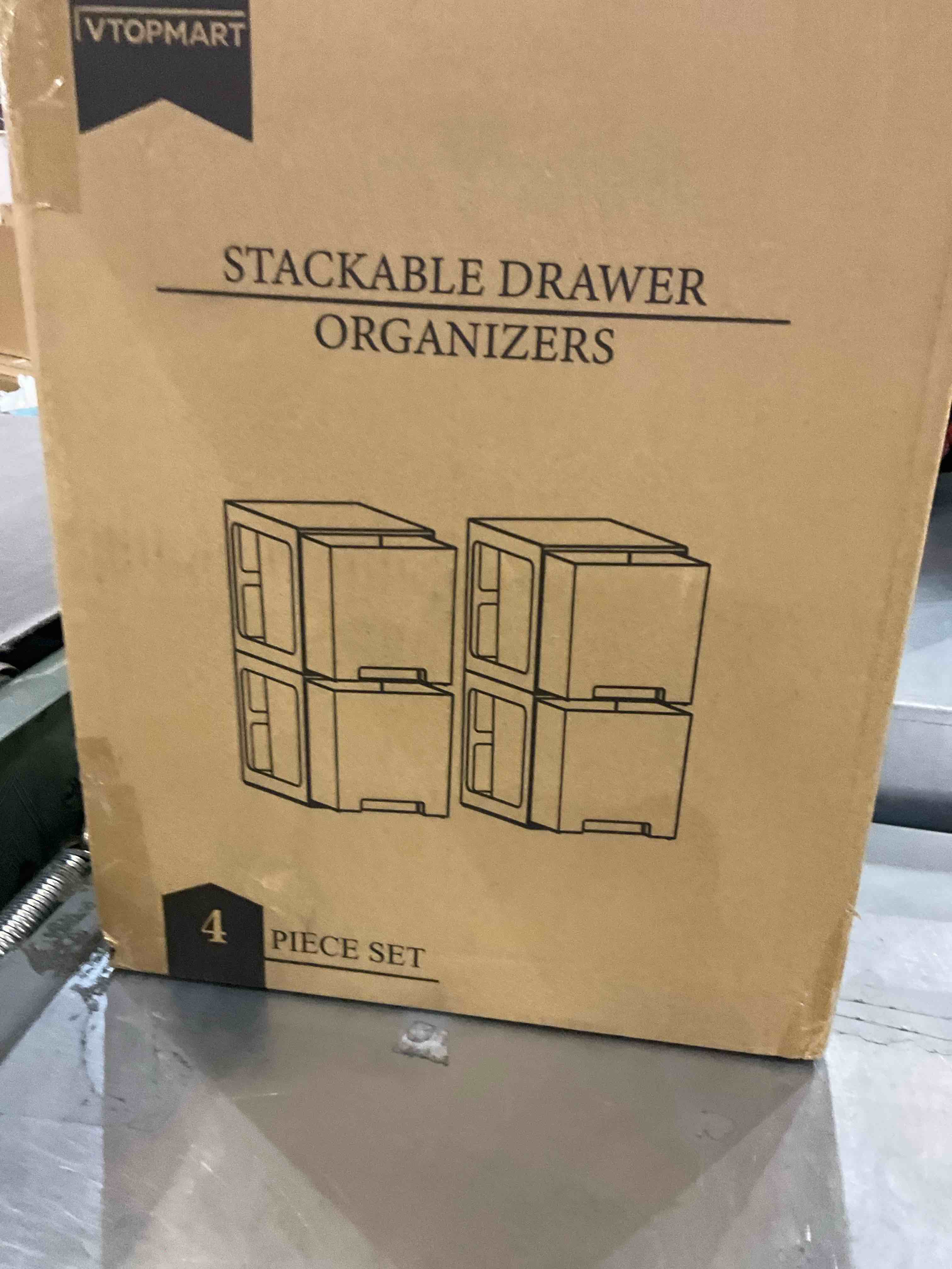 4 Pack Stackable Makeup Organizer Storage Drawers, Vtopmart 6.6’‘ Tall Acrylic Bathroom Organizers?Clear Plastic Storage Bins For Vanity, Undersink, Kitchen Cabinets, Pantry Organization and Storage