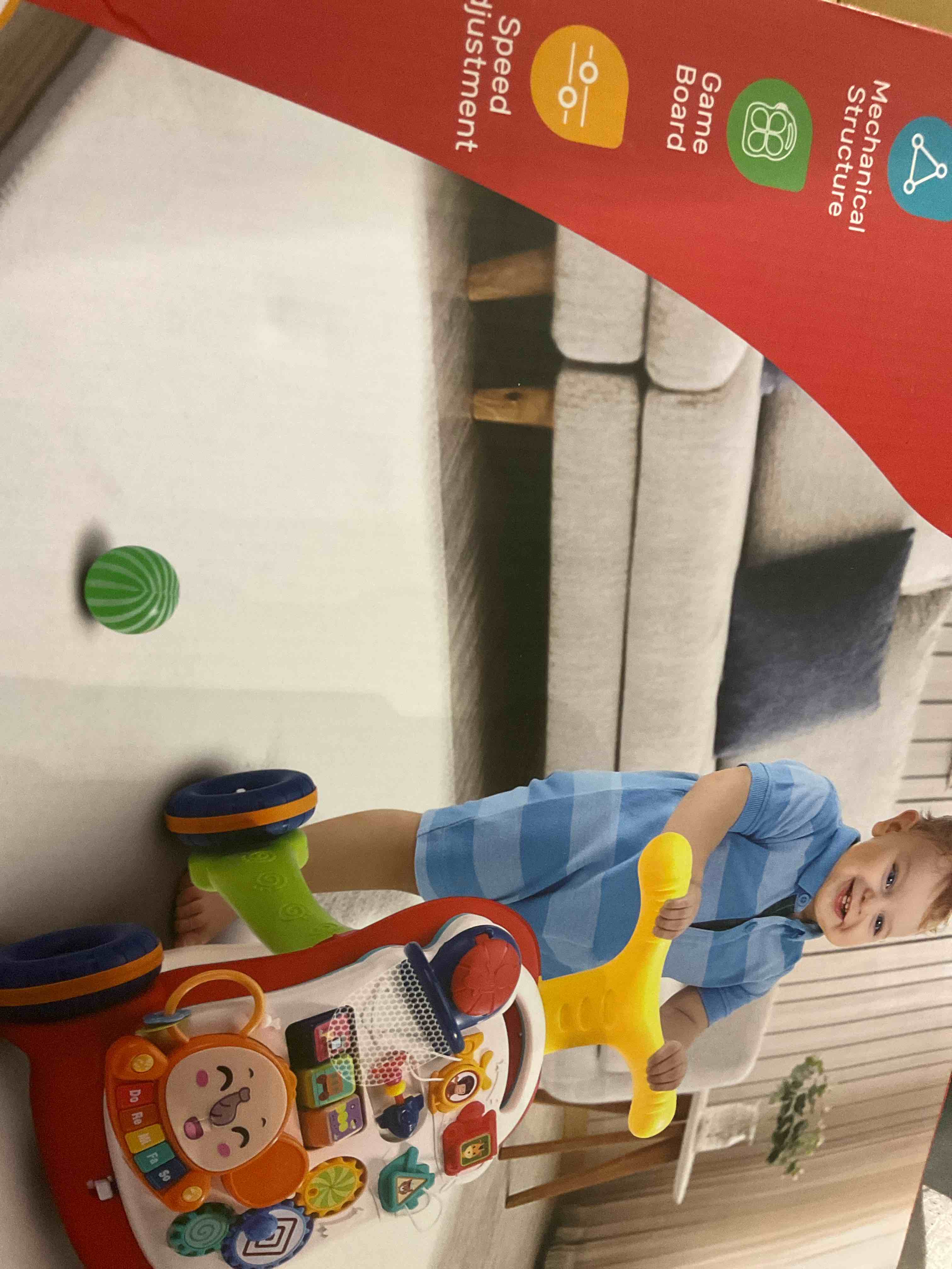 CUTE STONE Sit-to-Stand Learning Walker, 2 in 1 Baby Walker, Early Educational Child Activity Center, Multifunctional Removable Play Panel, Baby Music Learning Toy Gift for Infant Boys Girls