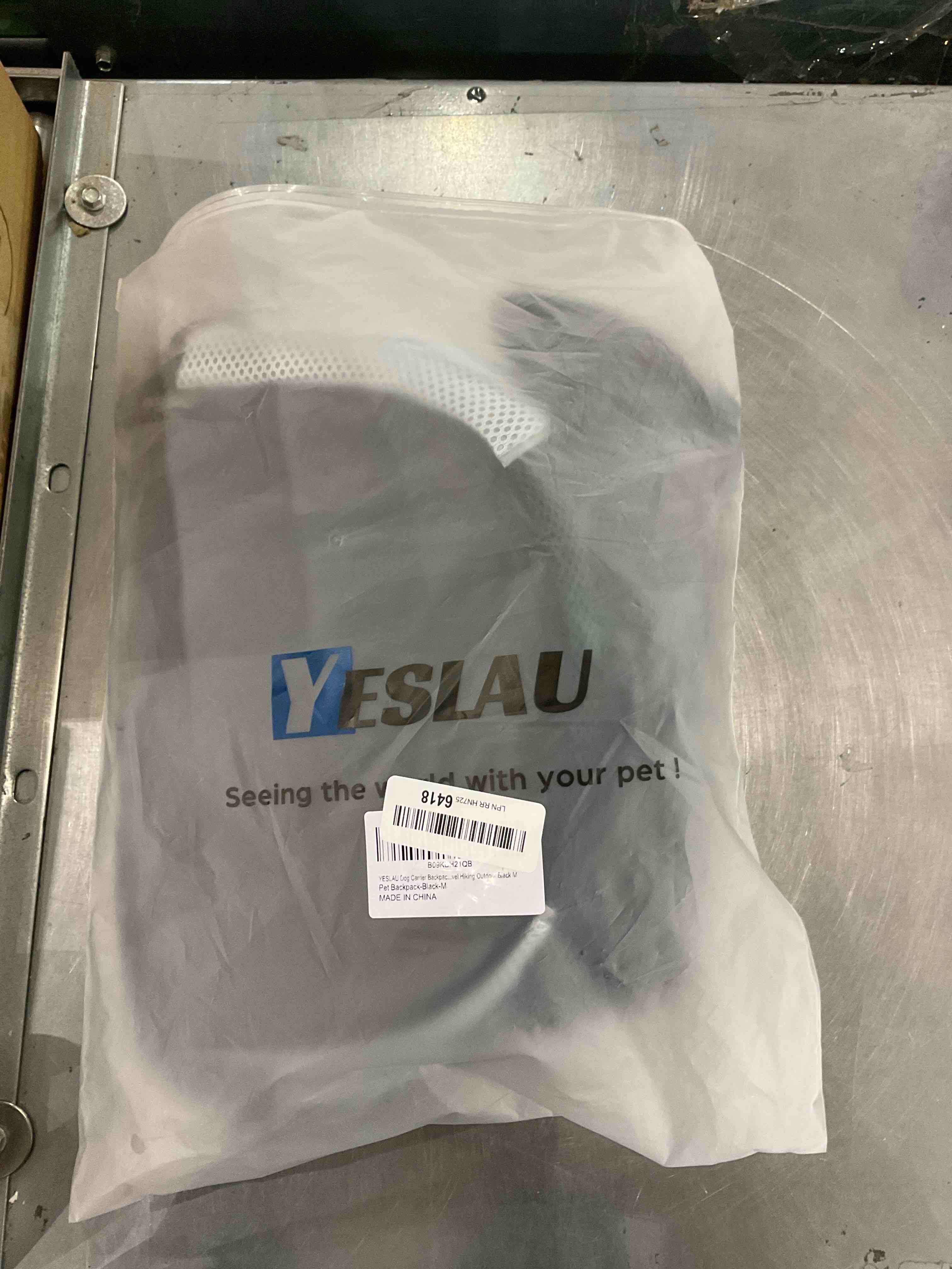 YESLAU Dog Carrier Backpack Hiking Outdoor Black M 