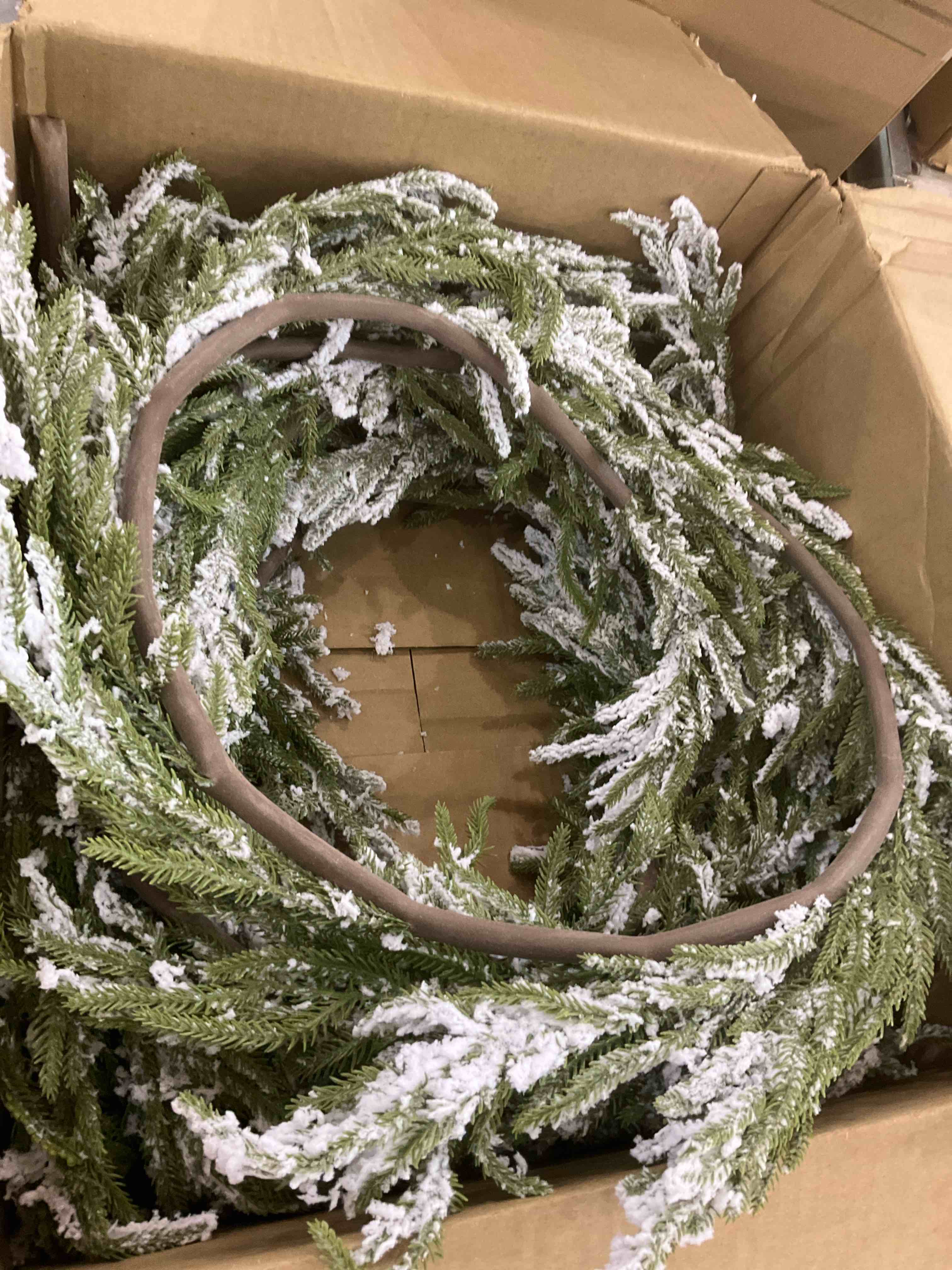Redcolourful Artificial Christmas Pine Decorative Garland Greenery Wreath 6.4FT for Outdoor Indoor Holiday Party Decorations Extended Snow Lights One