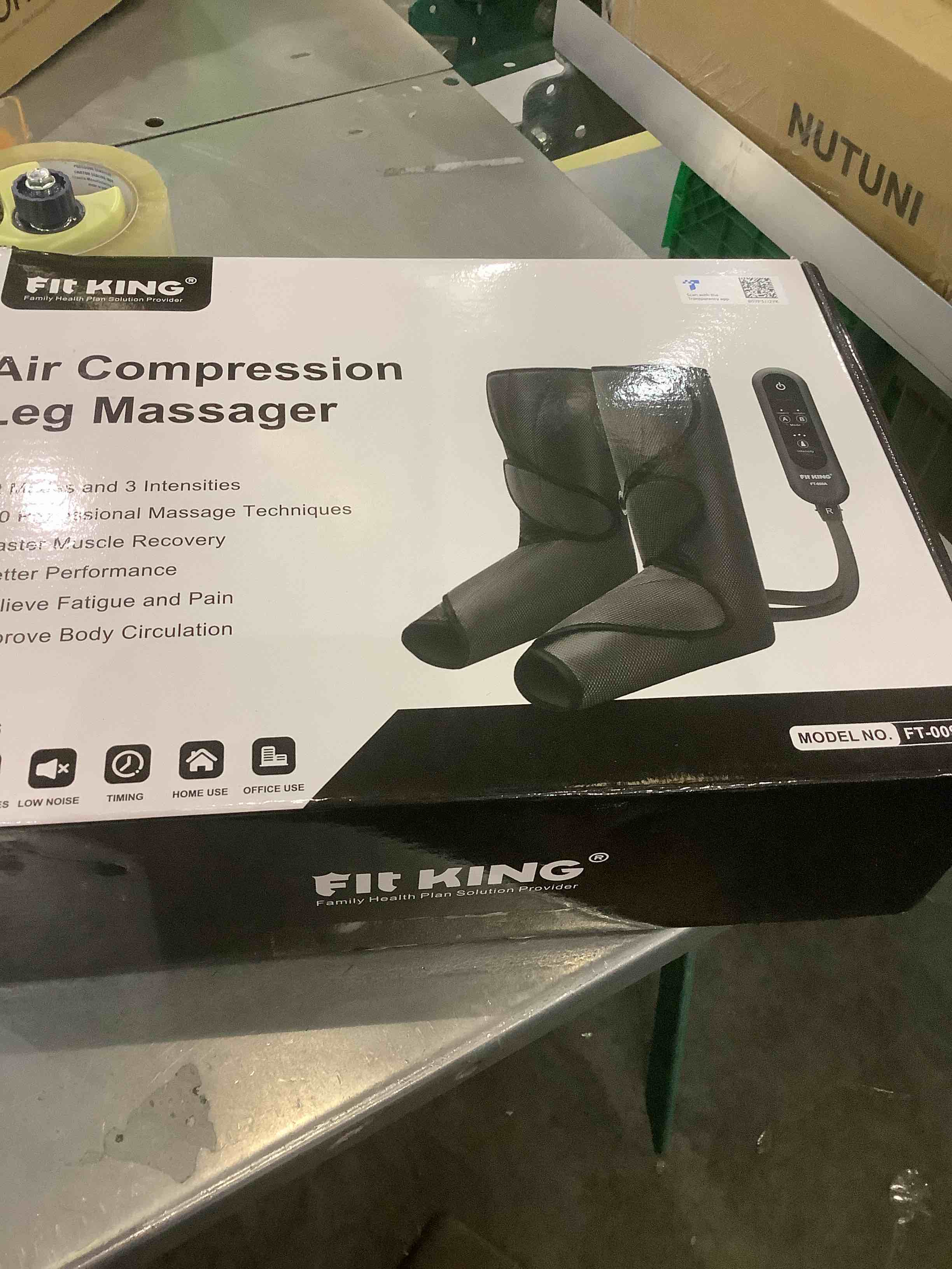 FIT KING Leg Air Massager for Circulation and Relaxation Foot and Calf Massage with Handheld Controller 3 Intensities 2 Modes (with 2 Extensions)