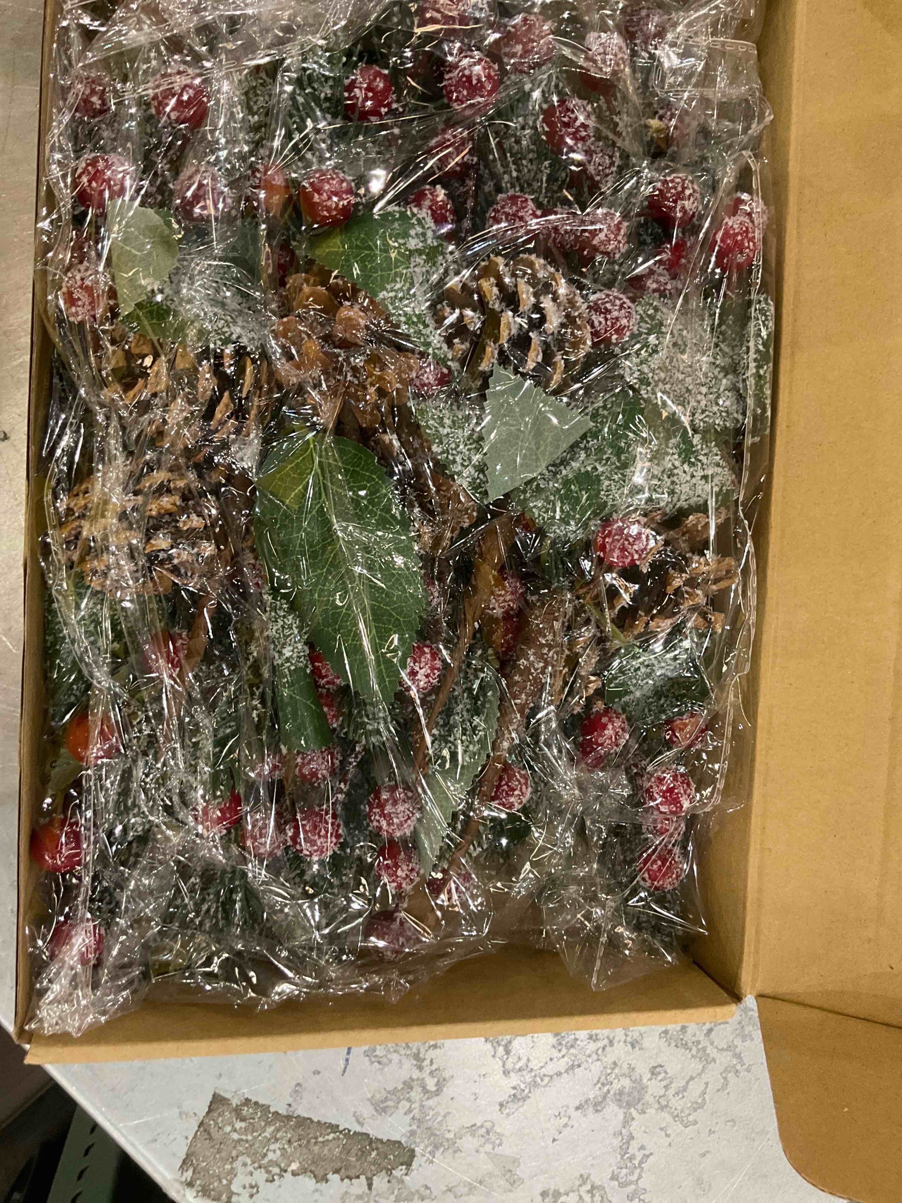 Pine cone and berry foliage