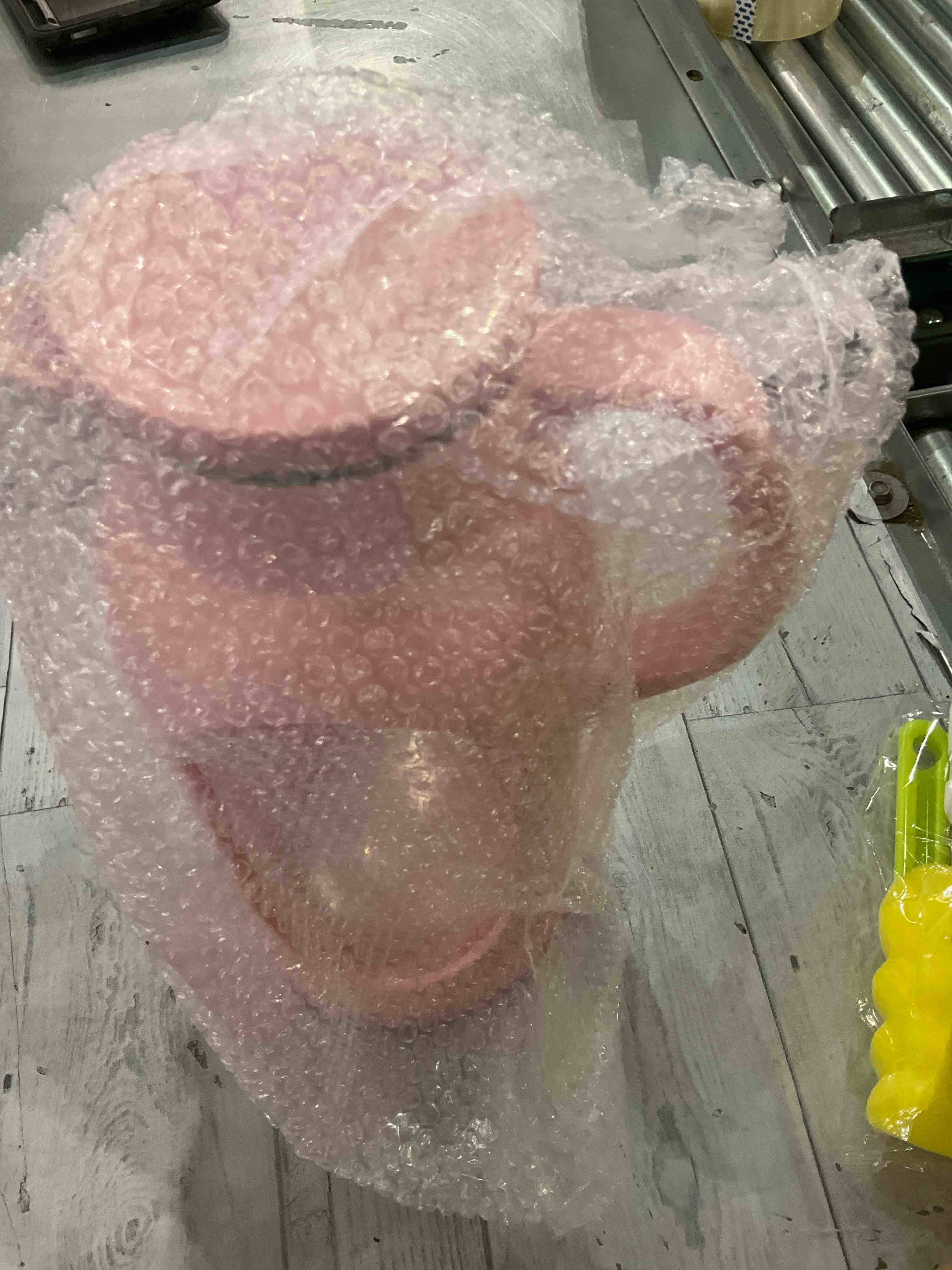 Delove 68 oz/2 Liter Glass Pitcher with Shatterproof Shell - Heat Resistant Glass Liner - Stainless Steel Lid - Carafe & Jug for Iced Tea,Hot/Cold Water,Homemade Juice Beverages (Pink)