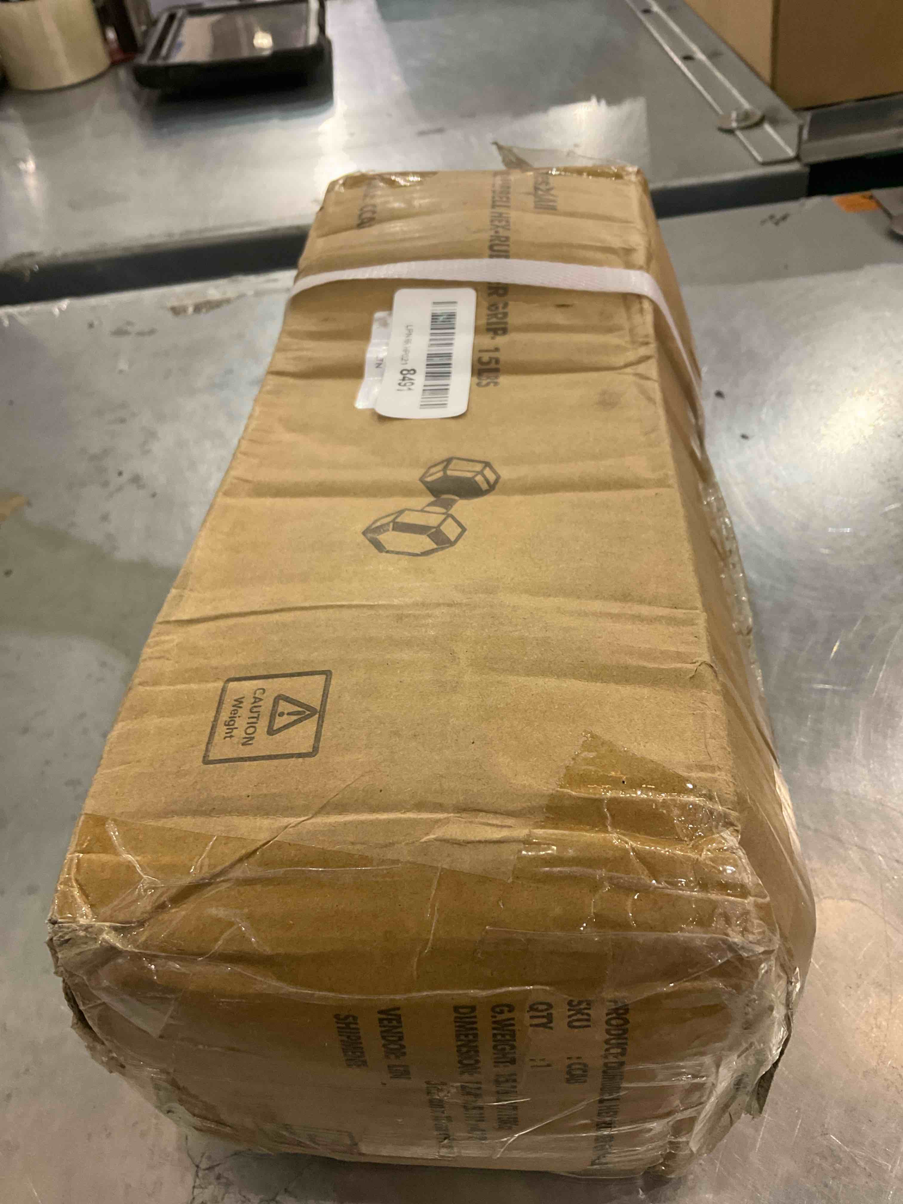 DUMBBELL HEX-RUBBER GRIP- 15LBS