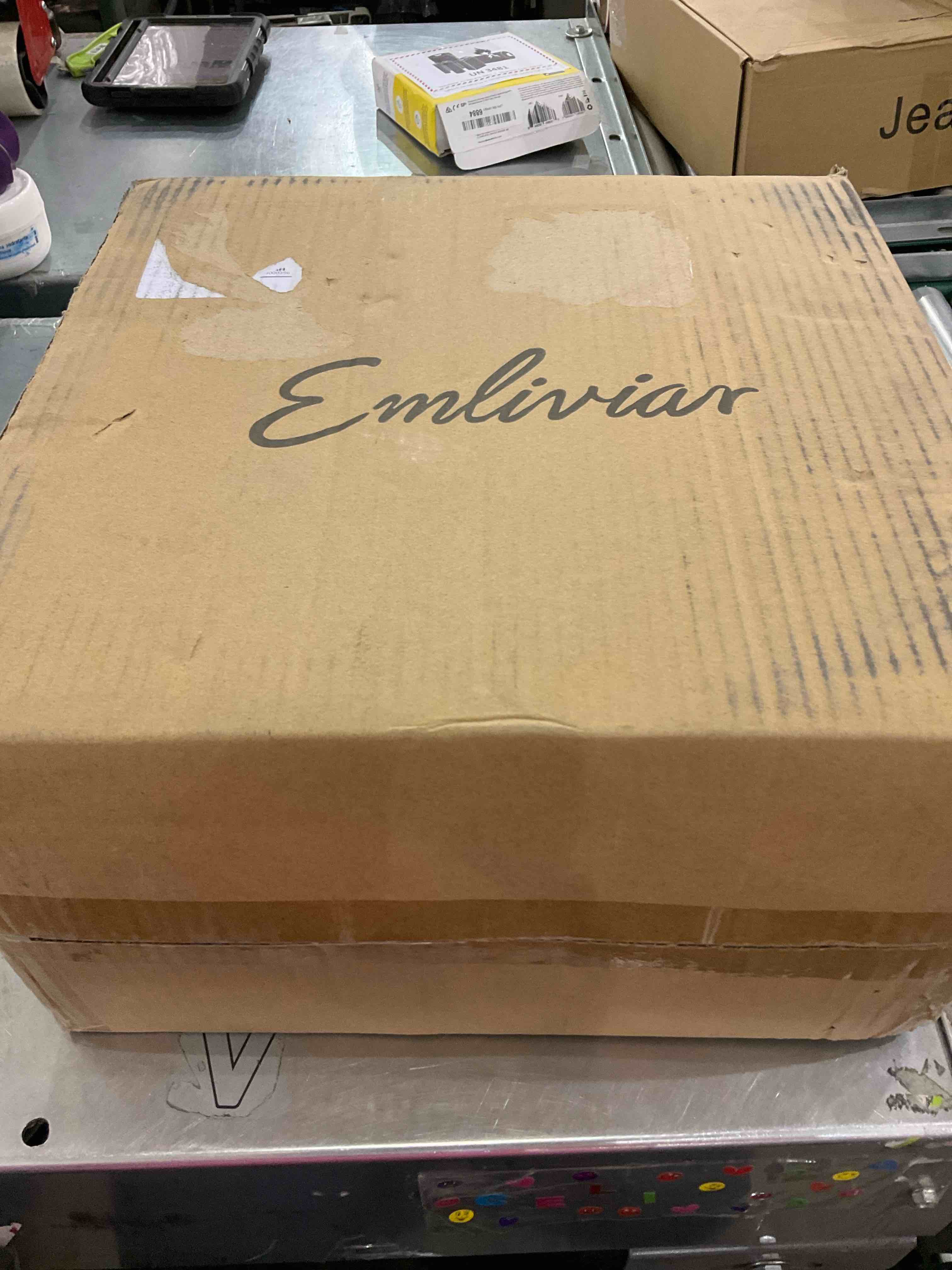 Emliviar Mini Pendant Light, Cage Hanging Light, Oil Rubbed Bronze Pendant Light with Clear Glass Shade, P3033-M1L