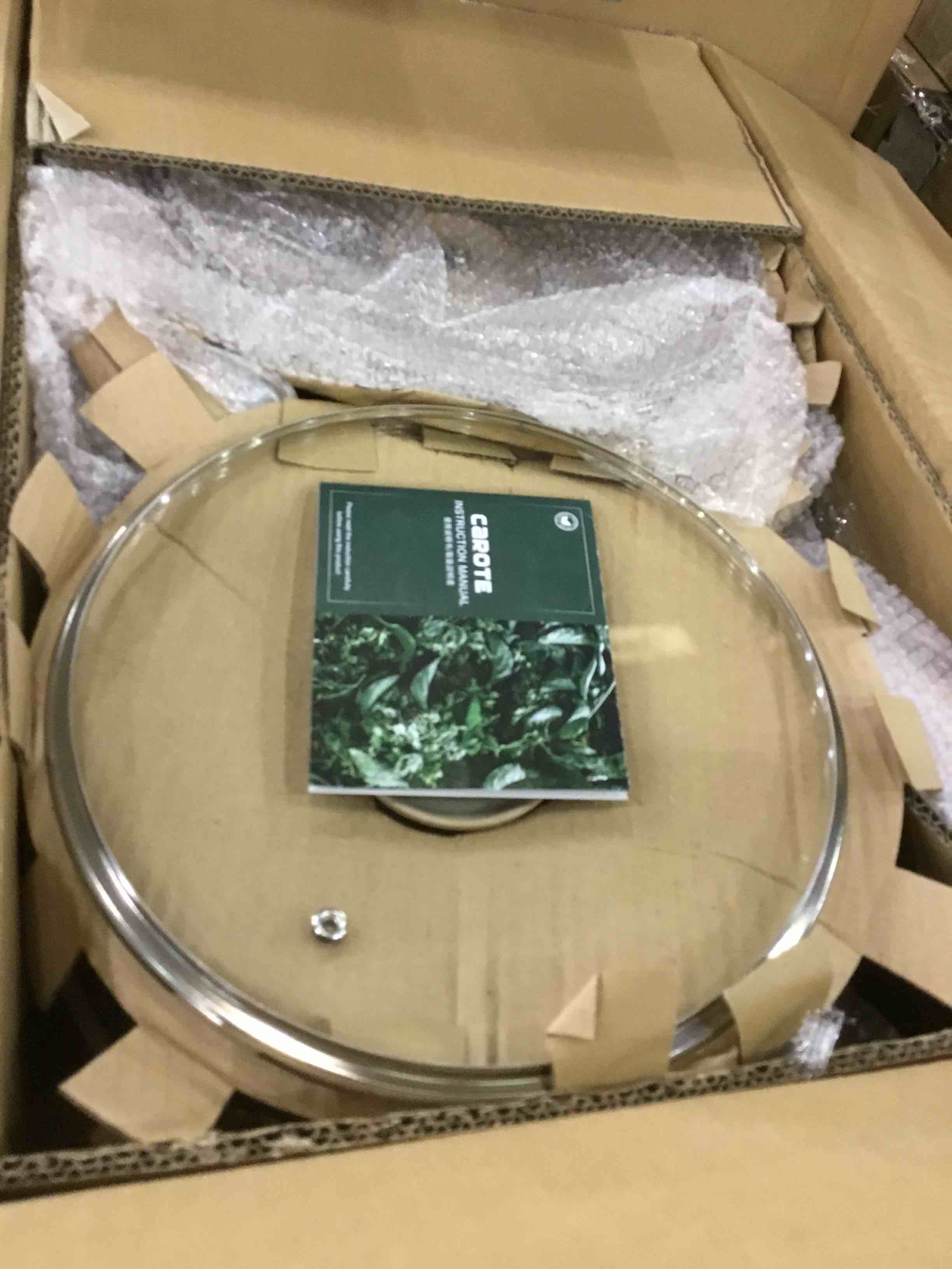 CAROTE Pots and Pans Set Nonstick, White Granite Induction Kitchen Cookware Sets, 10 Pcs Non Stick Cooking Set w/ Frying Pans & Saucepans(PFOS , PFOA Free)