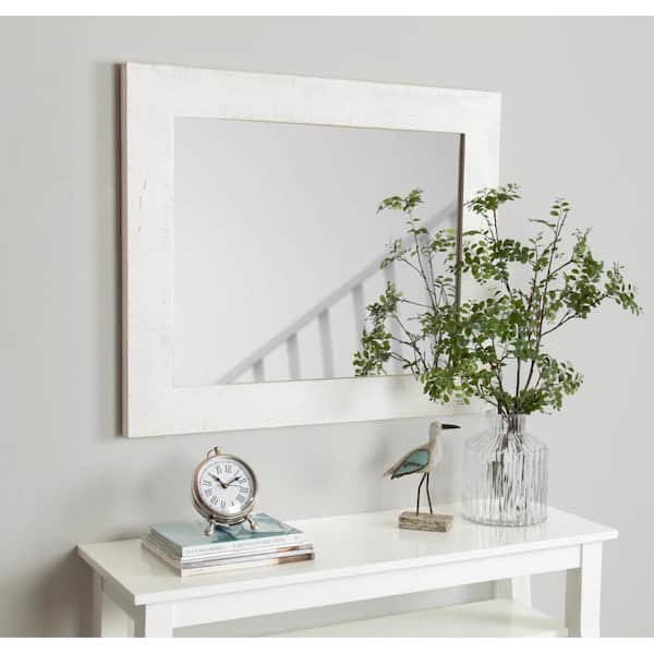 Medium Rectangle White Classic Mirror Size 36x30