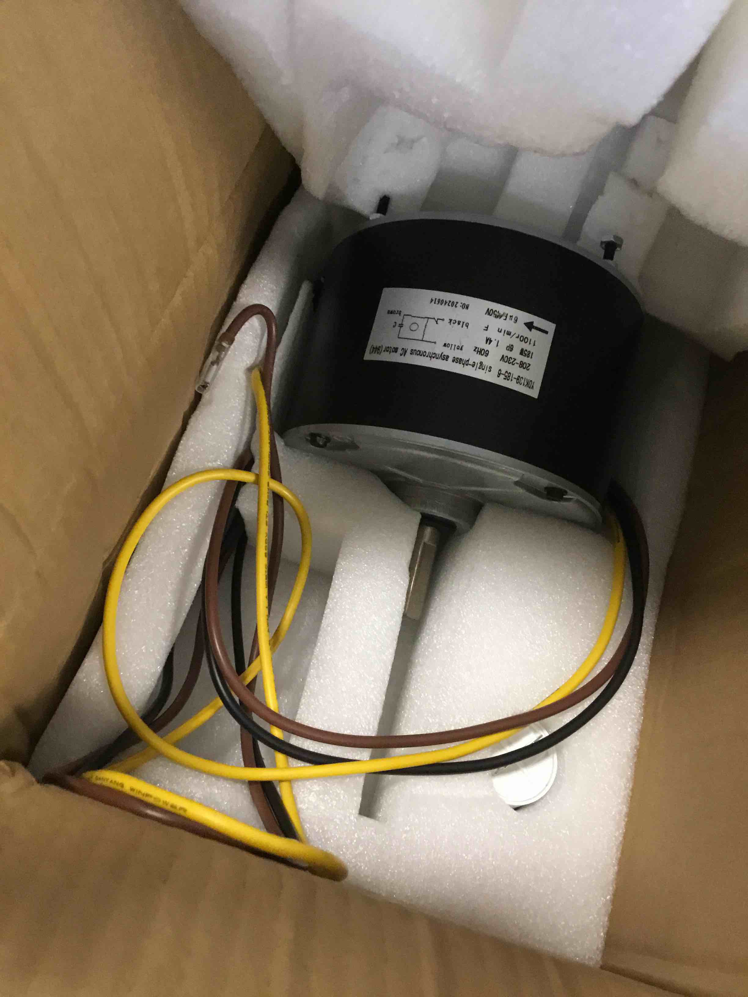 Condenser Fan Motor 1/4 hp, 1100 RPM, 208230V Compatible with Models