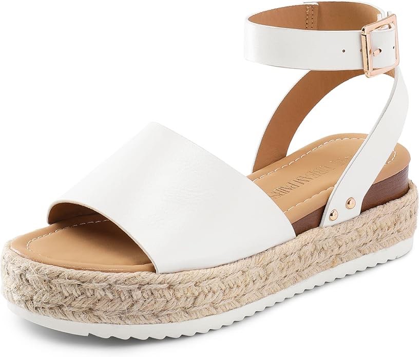 DREAM PAIRS Women's Platform Espadrilles Casual Ankle Strap Wedge Sandals, Comfortable Dressy Summer Shoes, Size 7.5 