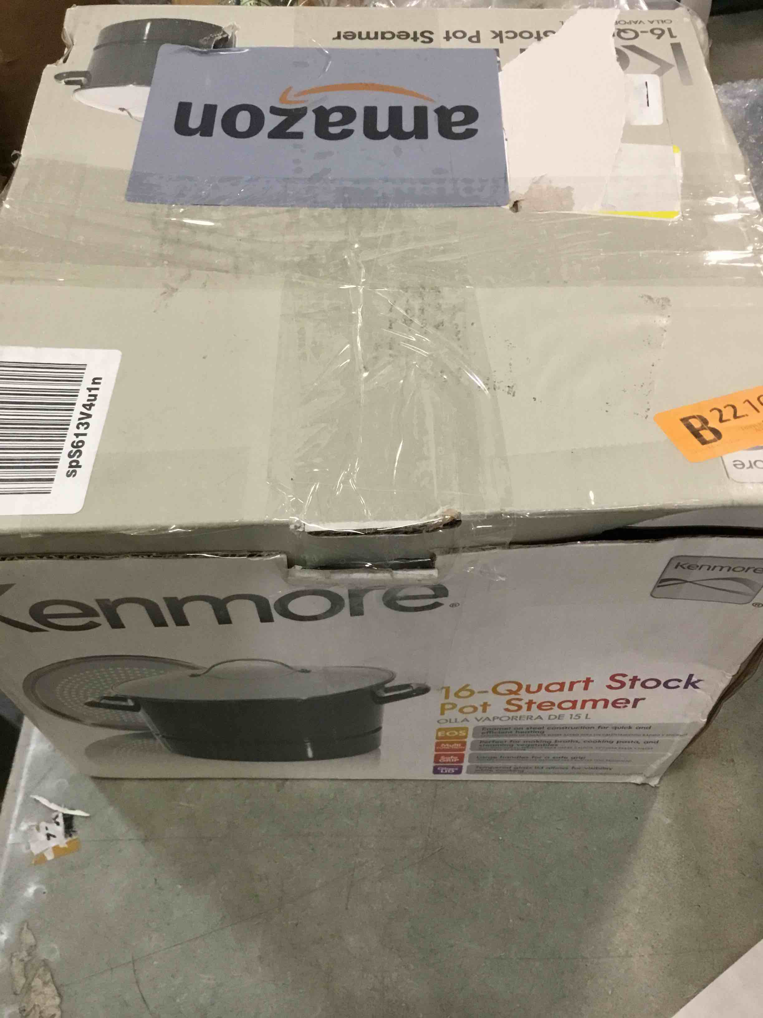 Kenmore Broadway 16Quart Steamer Stock Pot Graphite Grey 16Quart Graphite Gray