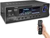 Pyle Wireless Bluetooth Audio Power Amplifier - 300W 4 Channel Home Theater Stereo Receiver with USB, AM FM, 2 Mic IN with Echo, RCA, LED, Speaker Selector - For Studio, Home Use - PT272AUBT, Black
