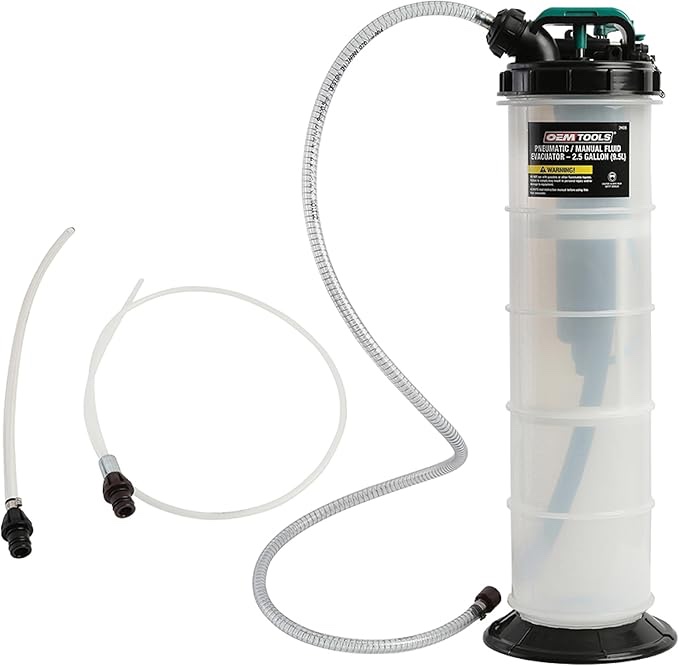 OEMTOOLS 24938 Pneumatic/Manual Fluid Extractor, 9.5L Oil Extractor, Automotive Tool for Engine Oil, Transmission Fluid, and Coolant