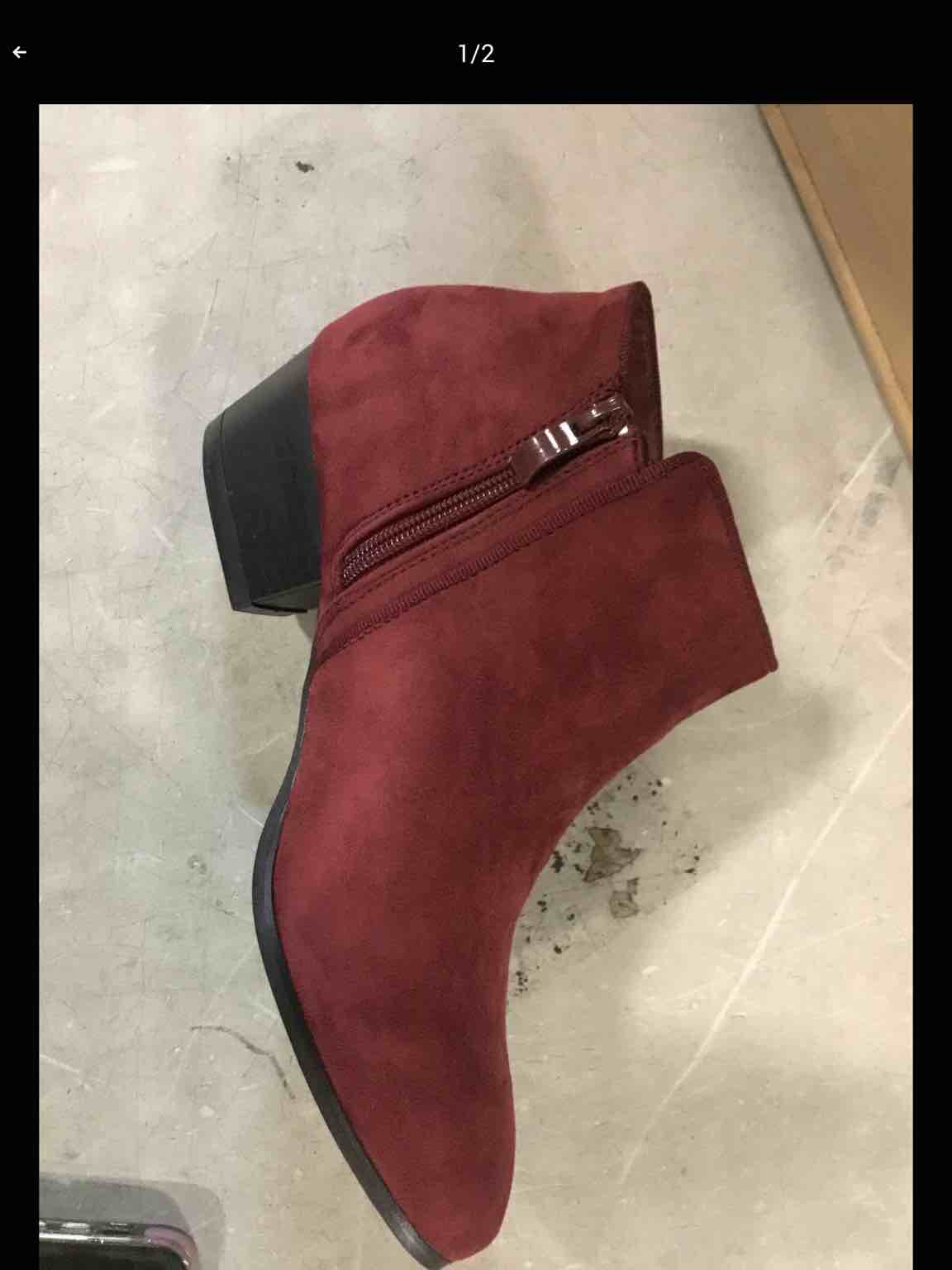 Gamesa block heeled boots for women red