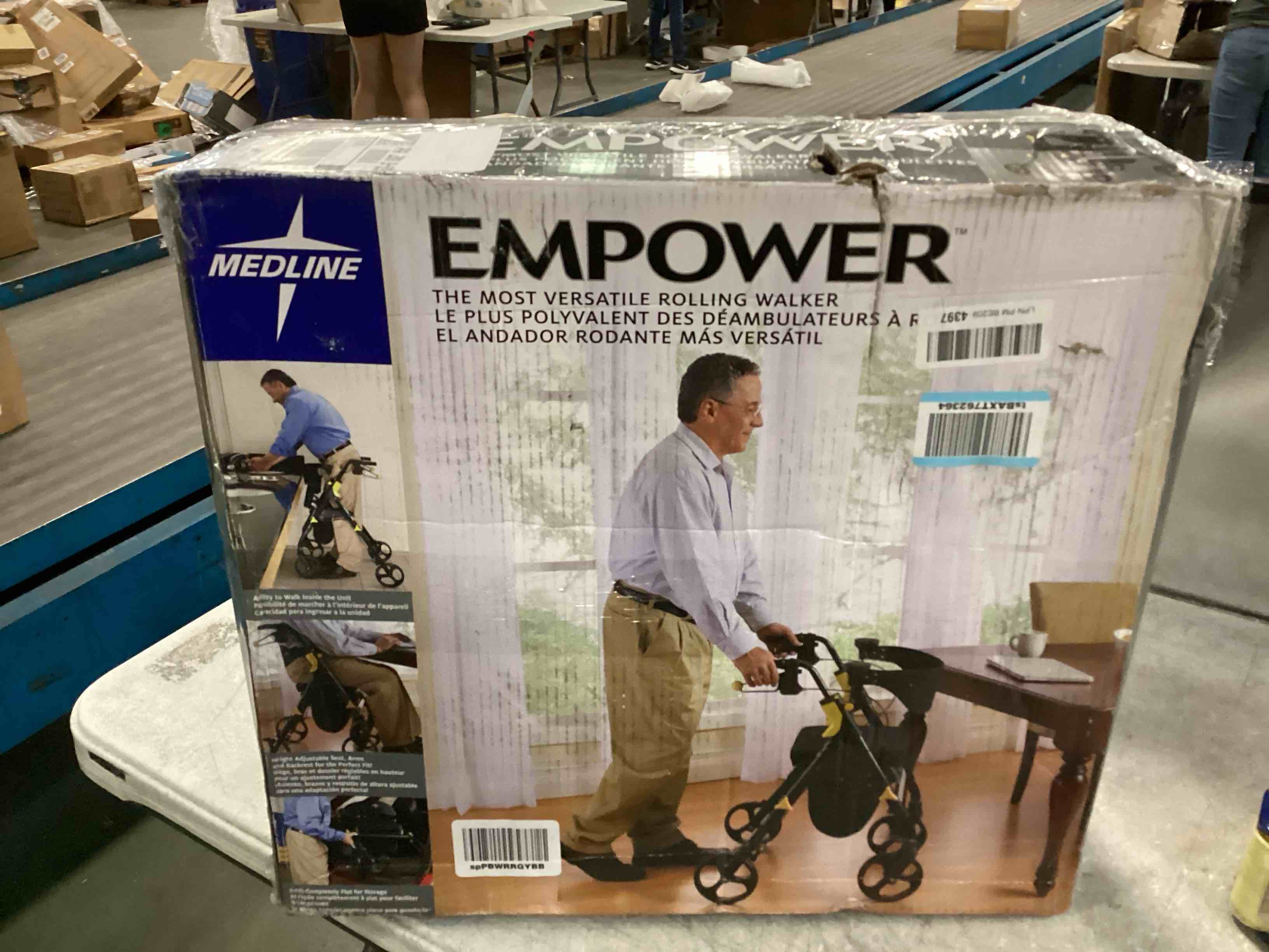 Medline Empower Rollator Folding Rolling Walker 8 Wheels 300lb Weight