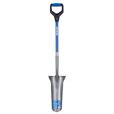 KOBALT 14” Drain Spade, 26” Blue Fiberglass Handle, Poly D-Grip
