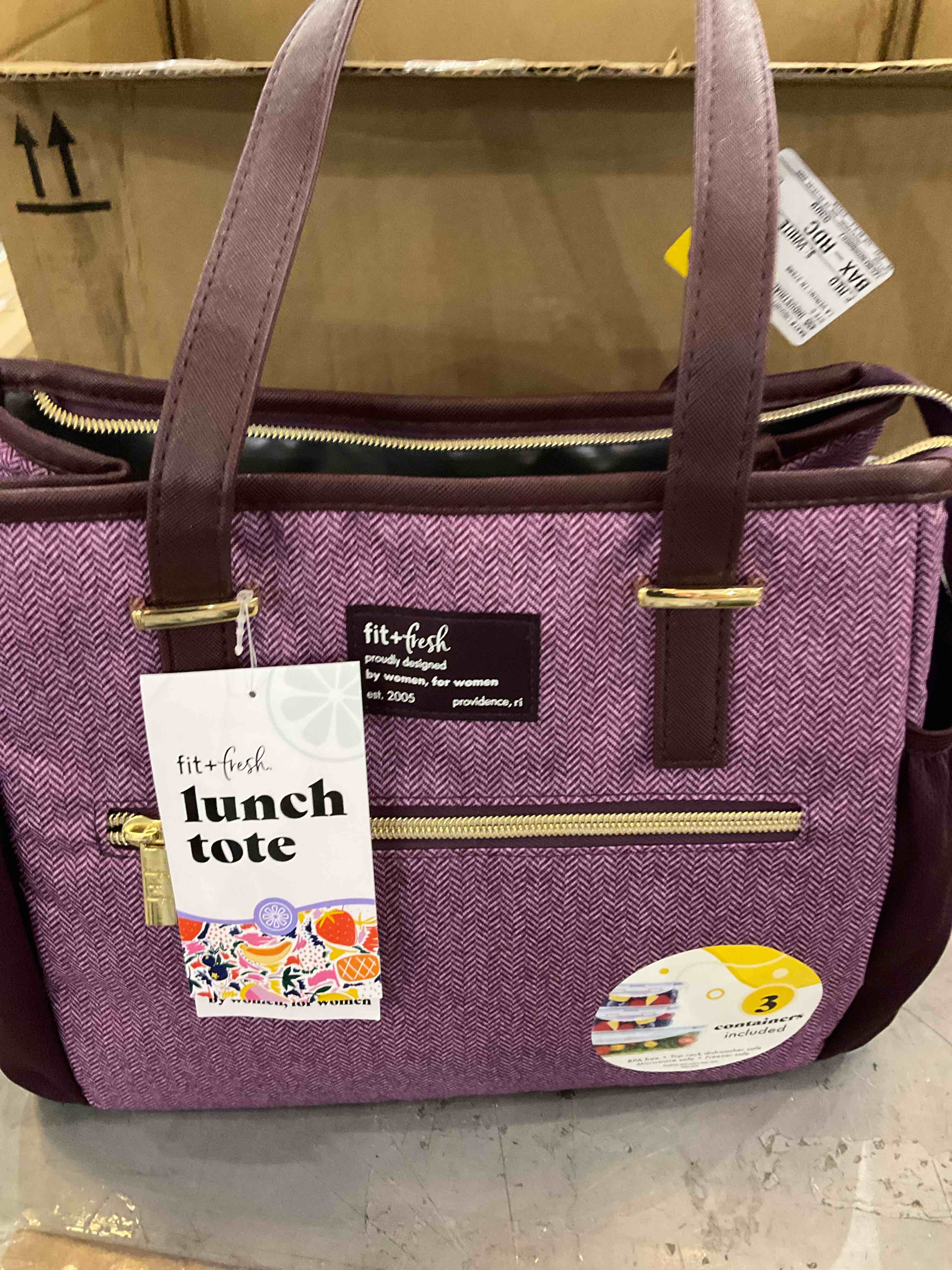 Fit & Fresh Lunch Bag For Women, Insulated Womens Lunch Bag For Work, Leakproof & Stain-Resistant Large Lunch Box For Women With Containers and Zipper Closure Copley Bag