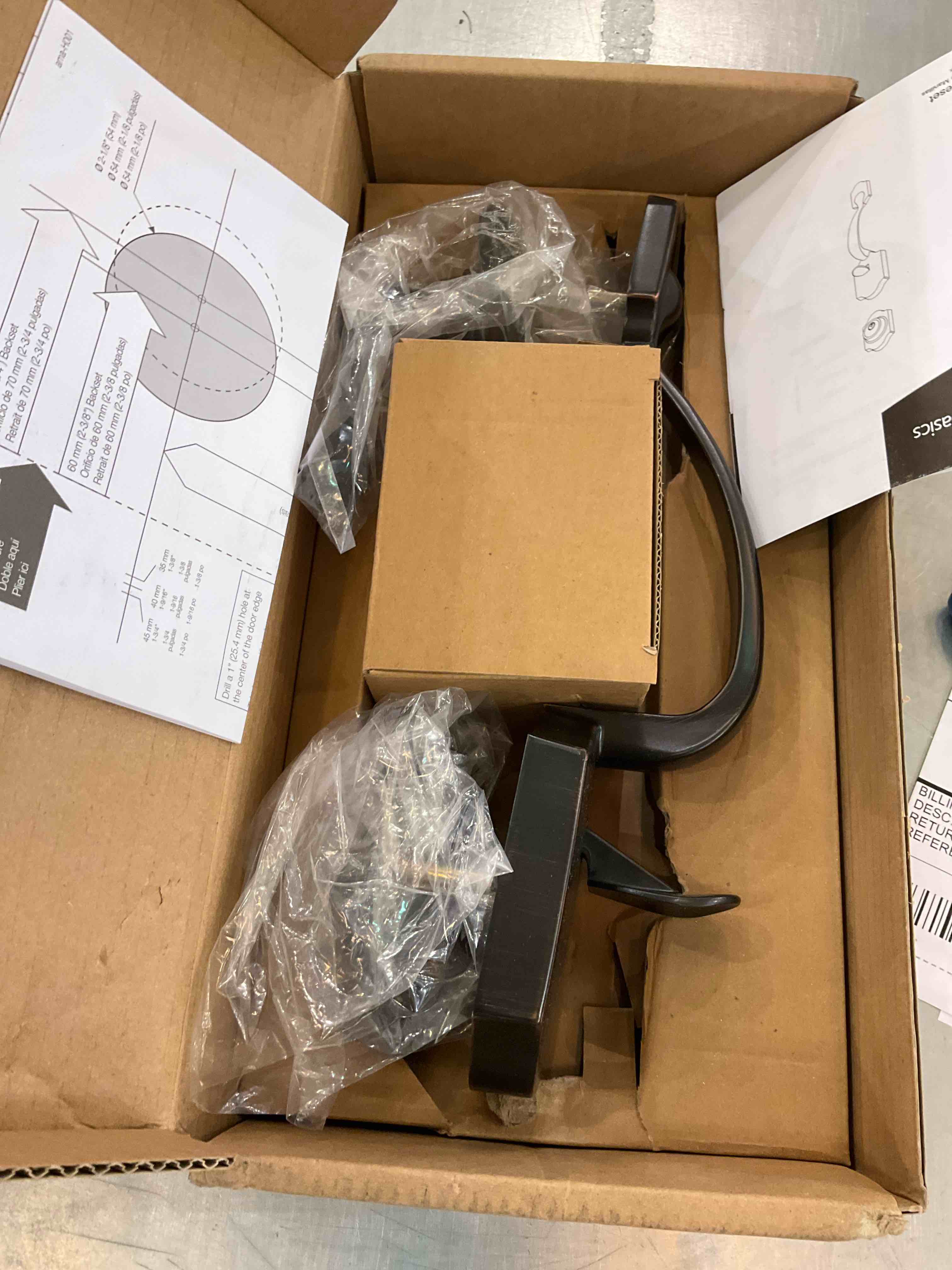 Amazon Basics Handleset with Shelby Lever Single Cylinder, Oil Bronze Oil Bronze With Shelby Lever