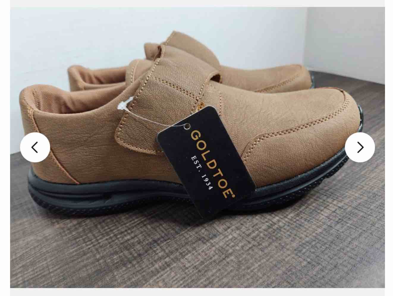 Goldtoe men's lightweight shoe brown size 11 D No Ties or Buckles. EASY SLIP ON