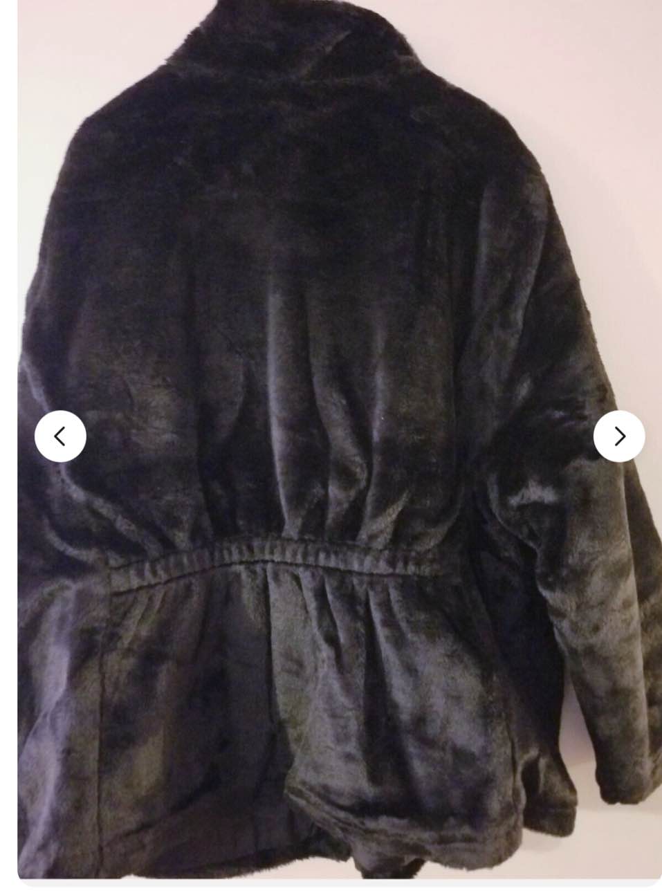 Tudor Court Women’s Black Zip Front Faux Fur Jacket Coat Plus Size  L NEW