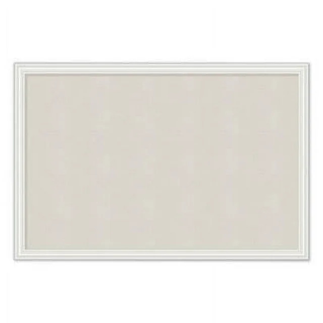 Brands 30 x 20 in. Linen Bulletin Board with Decor Frame, Natural & White