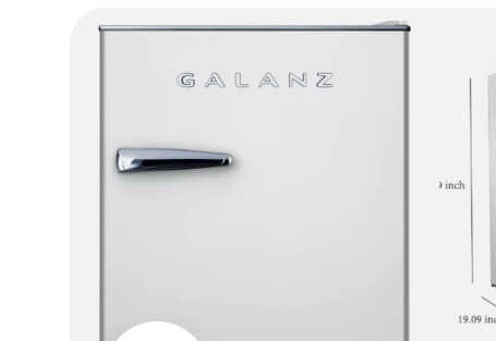 Retro 1.7 Cu Ft Galanz Modern Mini Compact Fridge White Bedroom, Dorm, Office