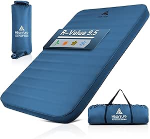 LOSTHORIZON 4.5” Thick Self Inflating Sleeping Pad with Solid Foam, Camping Mattress with Pump Sack, Portable Roll Up Bed, Inflatable Outdoor Mat for Rooftop Tent Car Truck Van, 4 Season