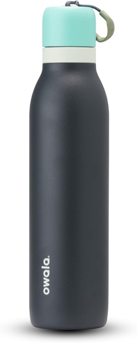 Owala FreeSip Twist Insulated Stainless Steel Water Bottle with Straw for Sports and Travel, BPA-Free, 24-oz, Blue/Grey (Foggy Tide)