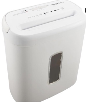 Amazon Basics 8-Sheet Cross Cut Paper and Credit Card Shredder - White