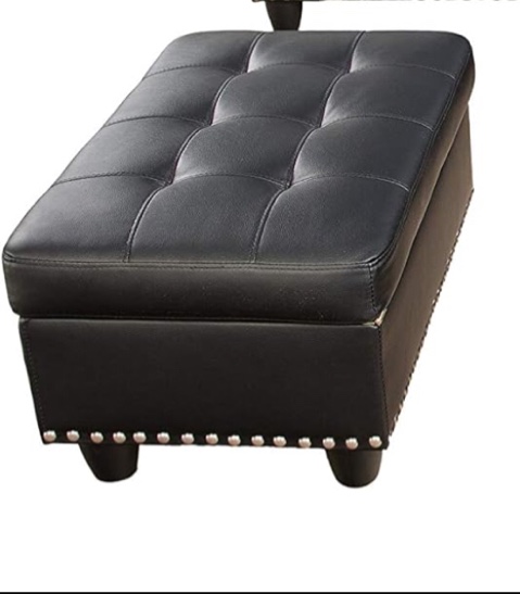 Ottoman for Living Room, Apartment, Bedroom, Office- Black