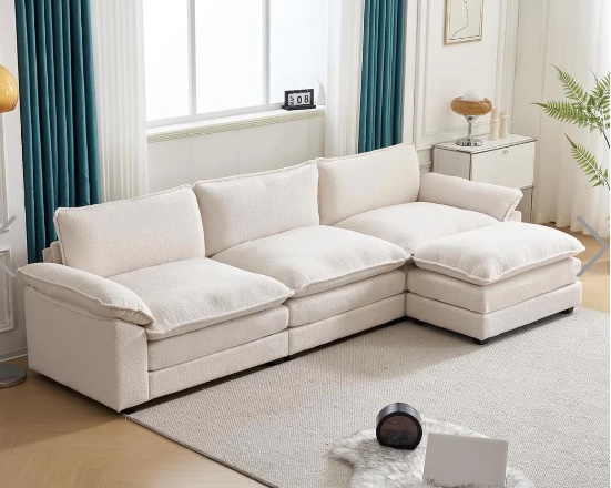 VINGLI 120" L-Shaped Sectional Couch Sofa with Ottoman $629.99 Availability: Ottoman ( incomplete/ 3 box)